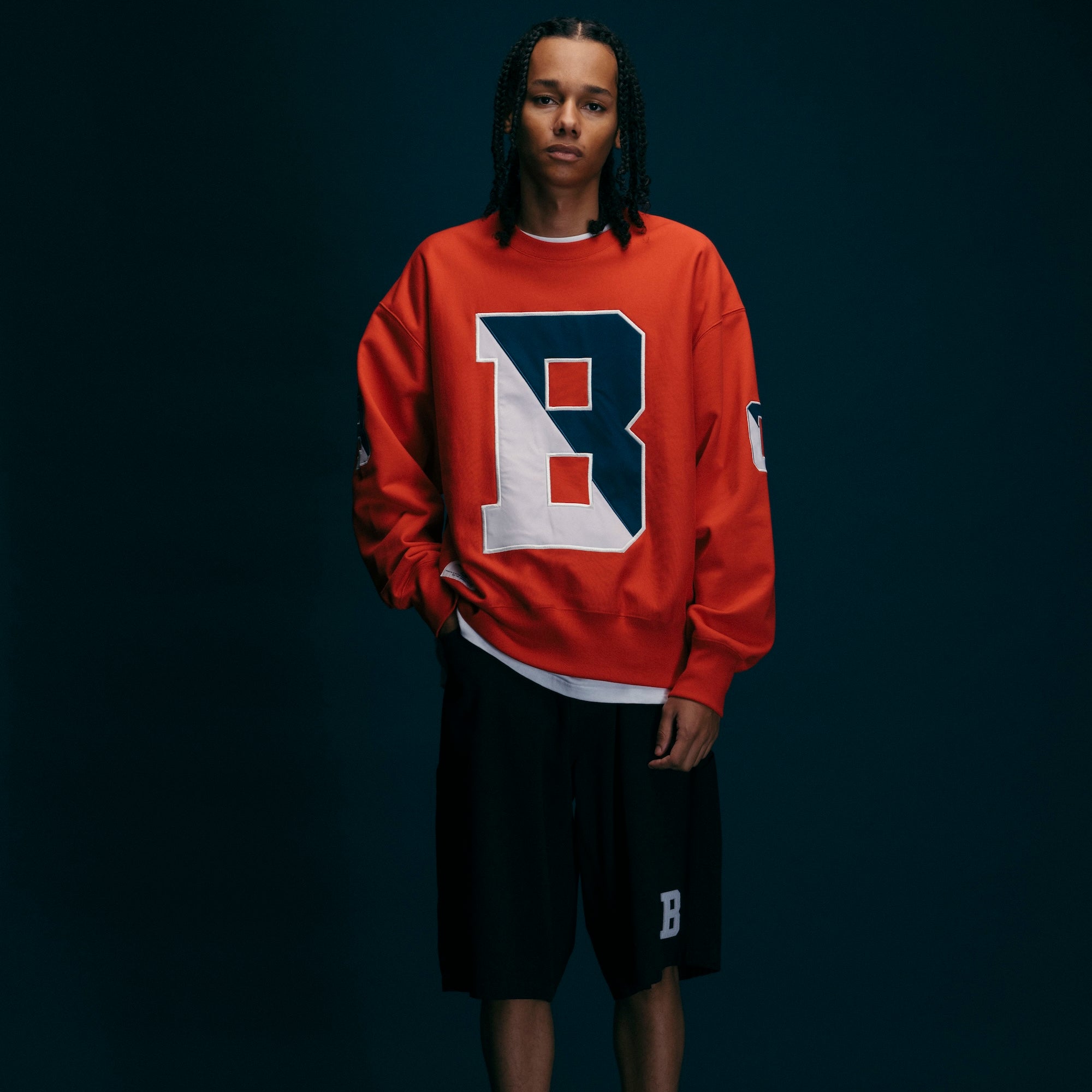 画像をギャラリービューアに読み込む, APPLIQUE LOGO SWEATSHIRT B (SAMPLE SALE)