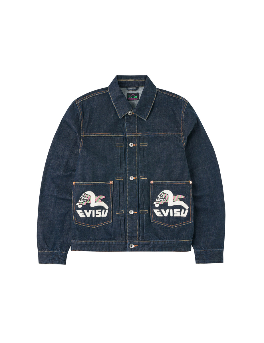 EVISU X ICECREAM_SEAGULL PRINT & EMB. DENIM JACKET – BILLIONAIRE