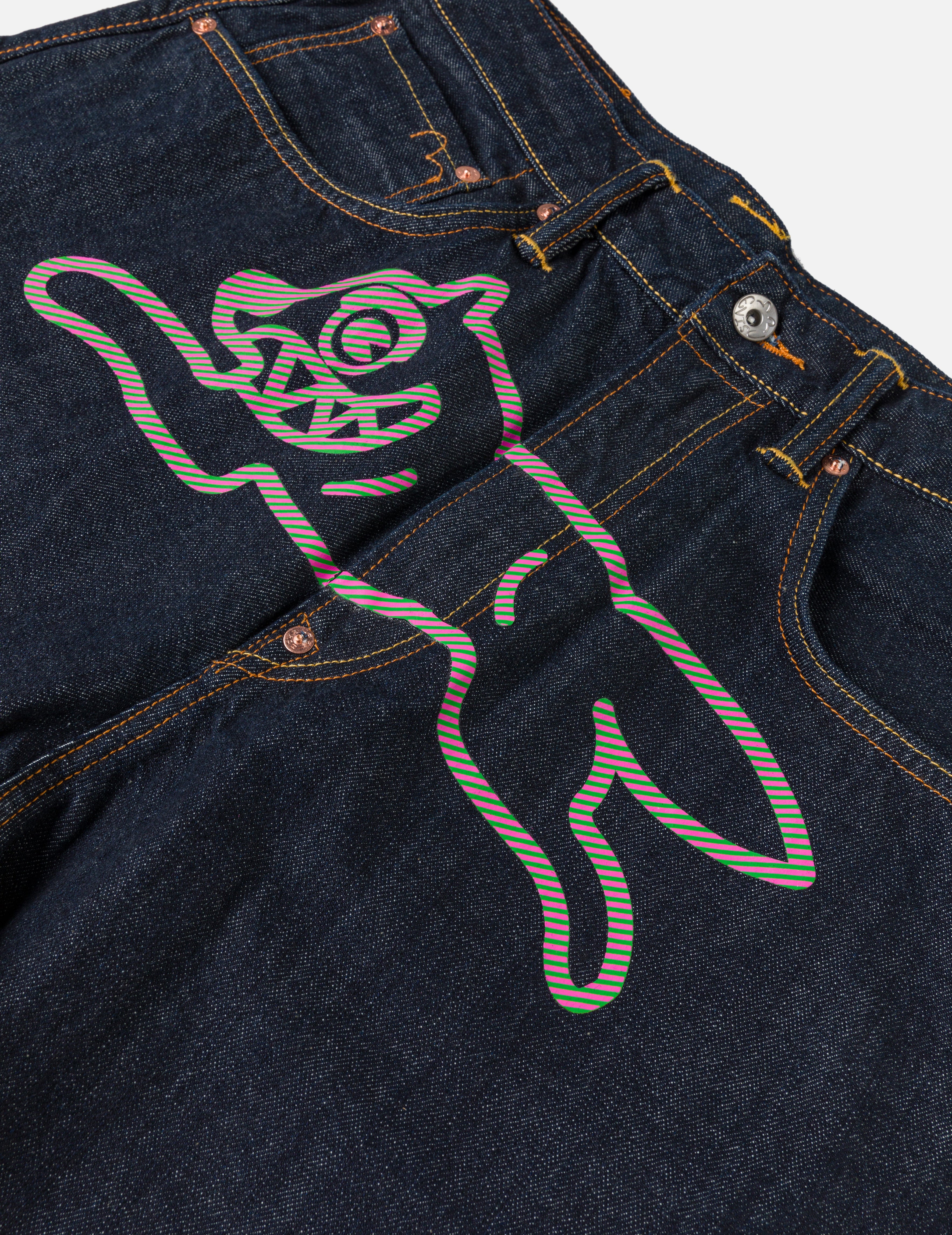 Load image into Gallery viewer, EVISU X ICECREAM_DAICOCK PRINTED BAGGY JEANS