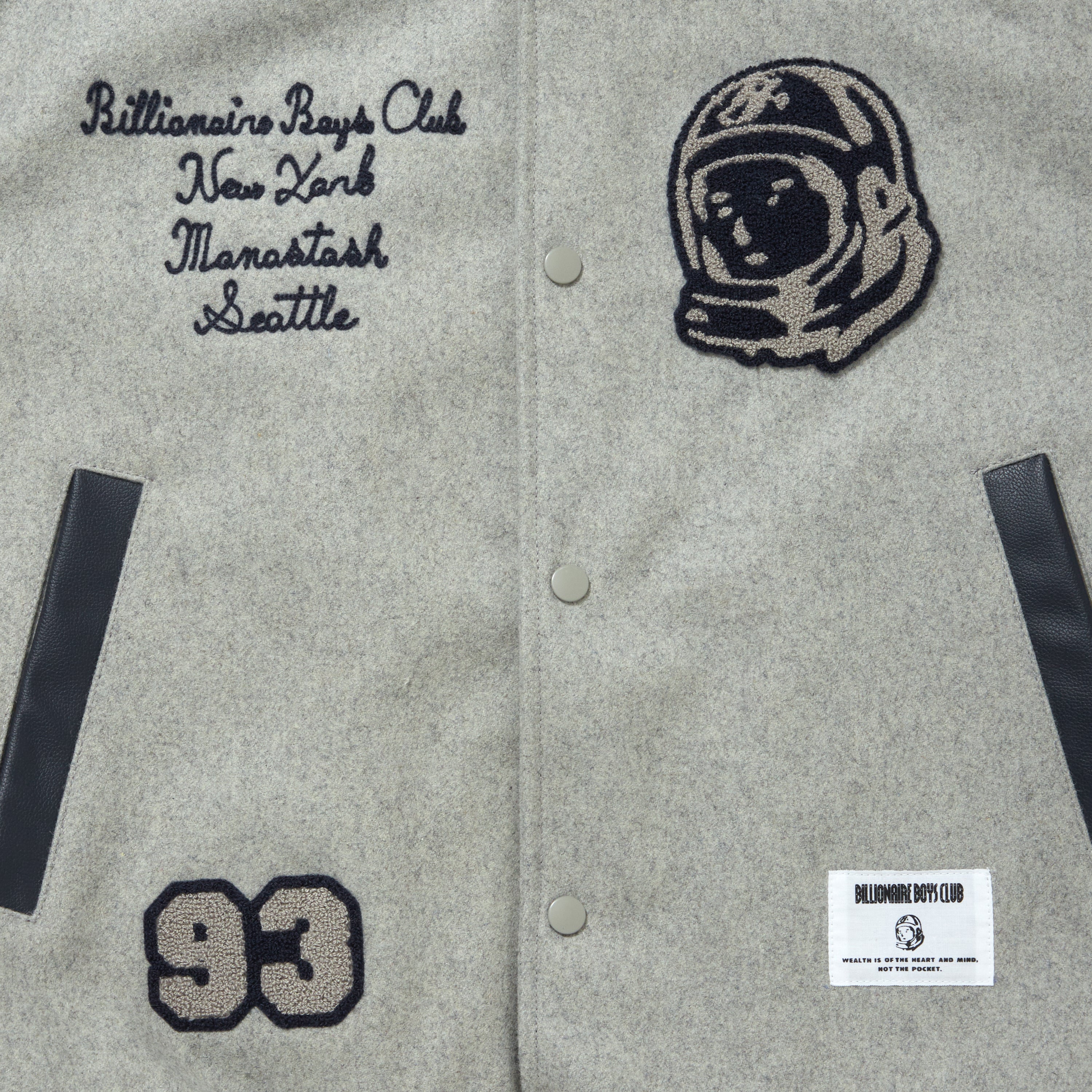 画像をギャラリービューアに読み込む, Billionire Boys Club X Manastash Leather Sleeve Varsity Jacket