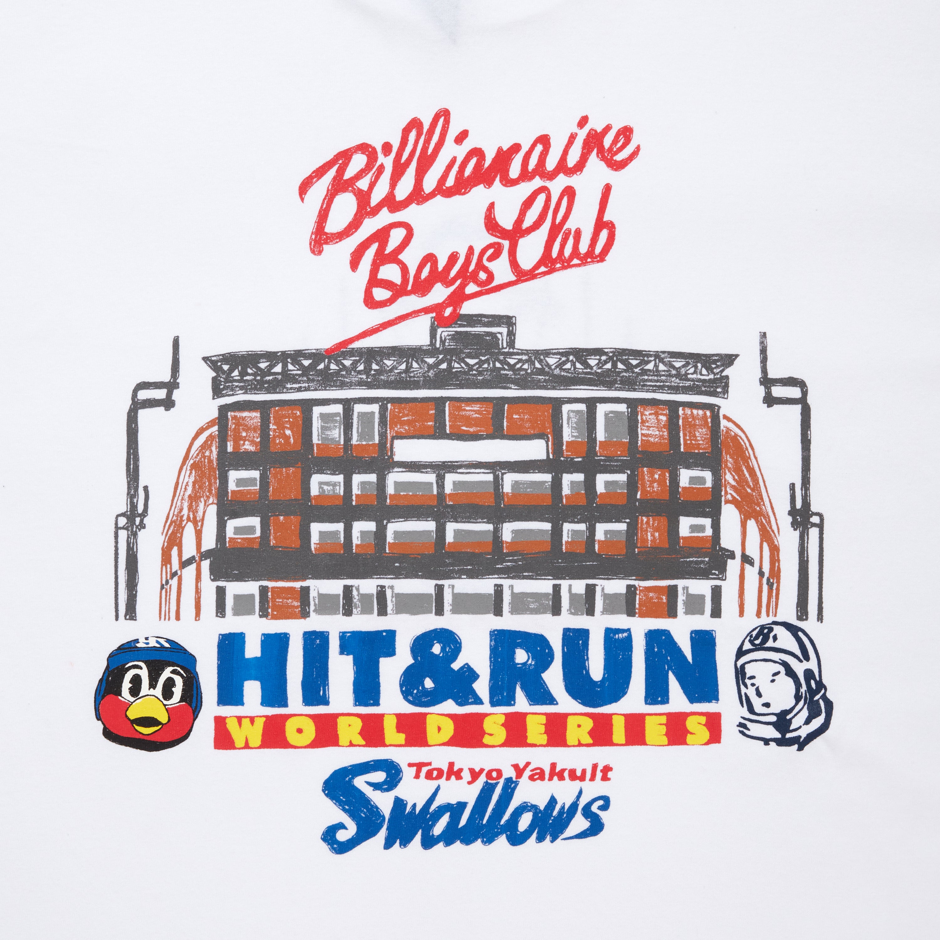画像をギャラリービューアに読み込む, BILLIONAIRE BOYS CLUB xTOKYO YAKULT SWALLOWS COTTON T-SHIRT#1