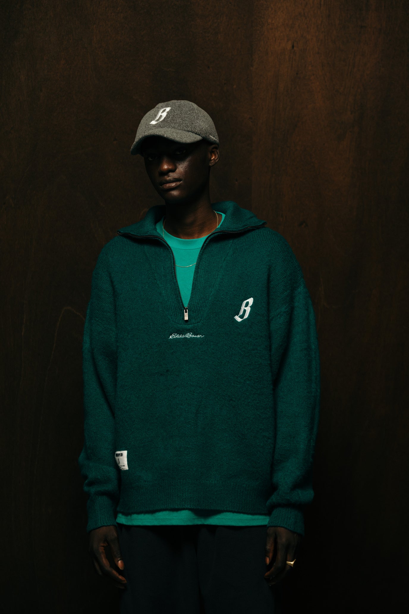 画像をギャラリービューアに読み込む, BILLIONAIRE BOYS CLUB x EDDIE BAUER HALF ZIP UP KNIT