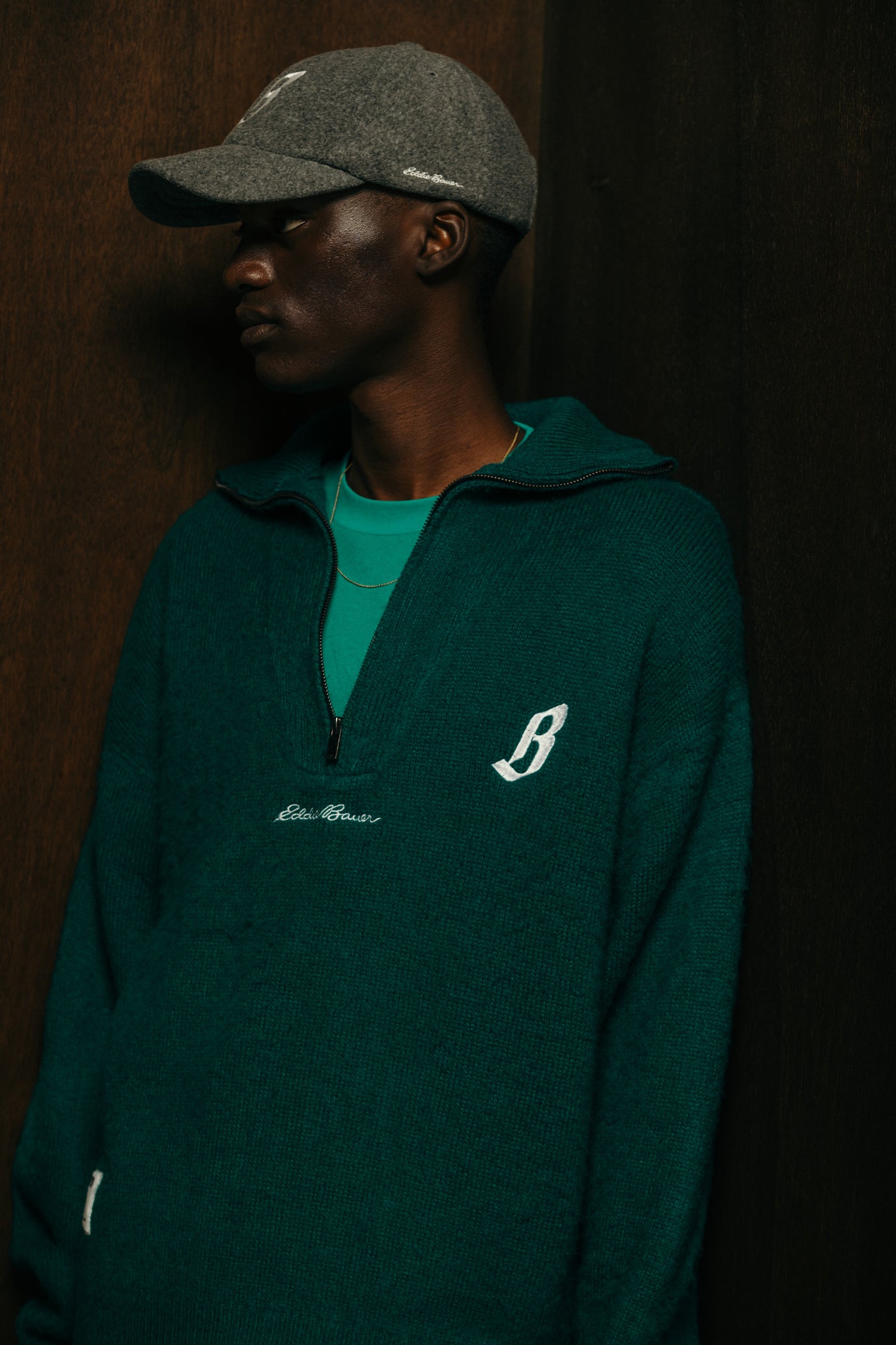 画像をギャラリービューアに読み込む, BILLIONAIRE BOYS CLUB x EDDIE BAUER HALF ZIP UP KNIT