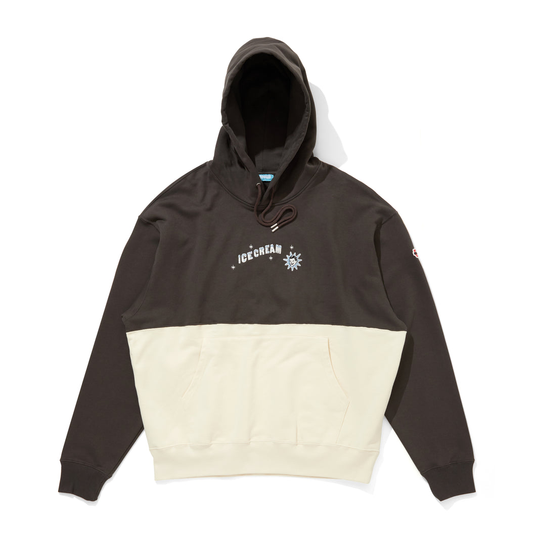 EMBROIDERED LOGO SWITCHING COTTON HOODIE