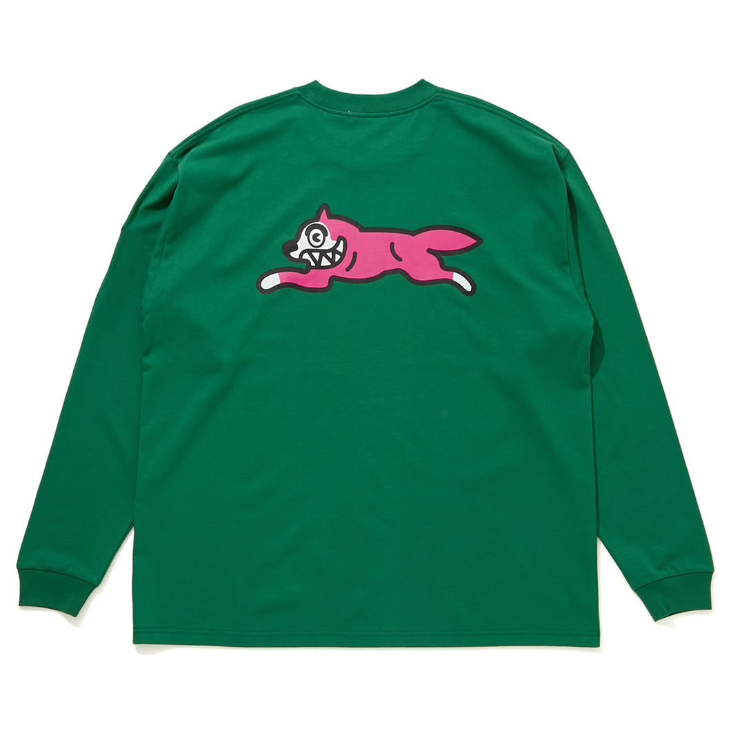 EMBROIDERED LOGO COTTON L/S T-SHIRT RUNNING DOG