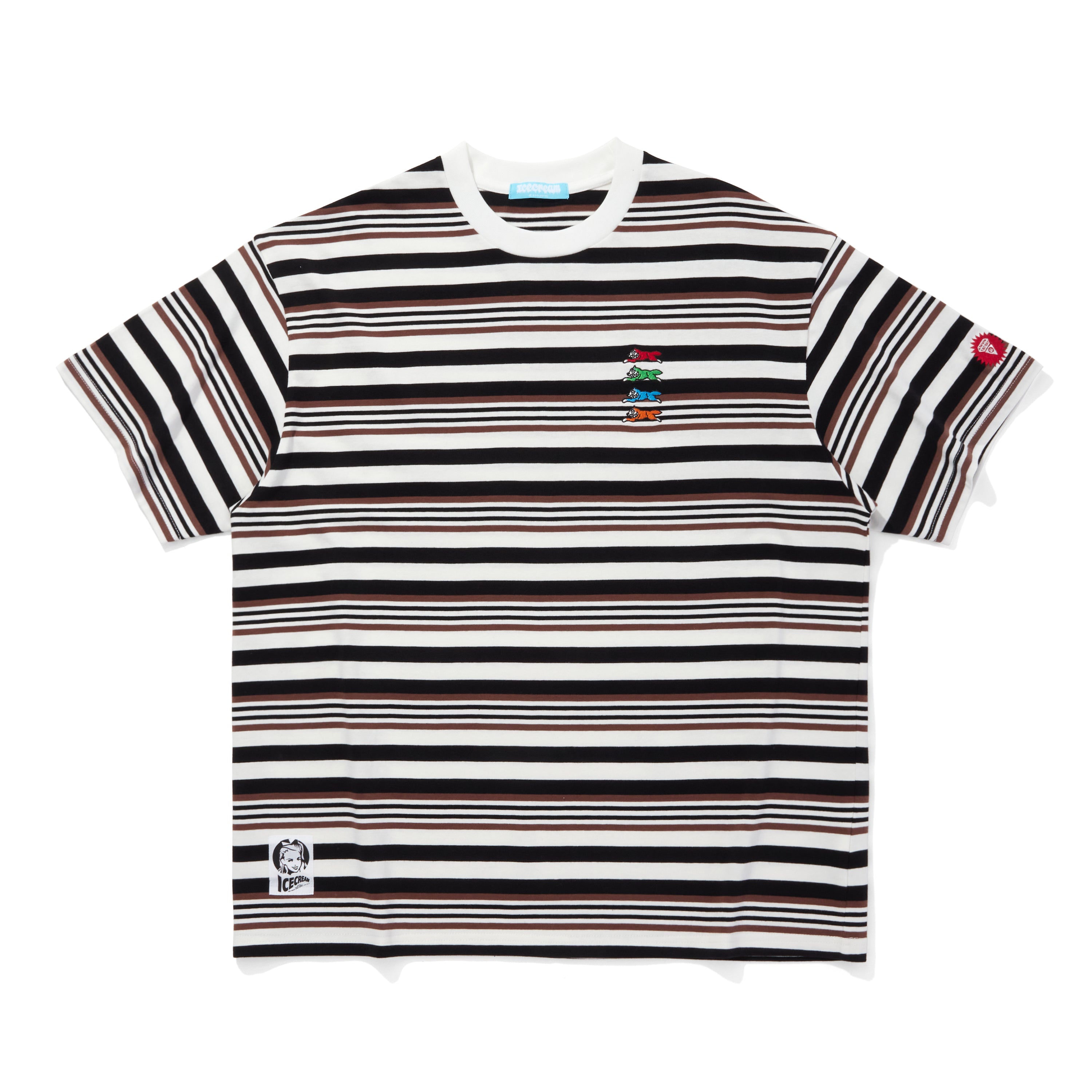 画像をギャラリービューアに読み込む, EMBROIDERED LOGO MULTI BORDER T-SHIRT