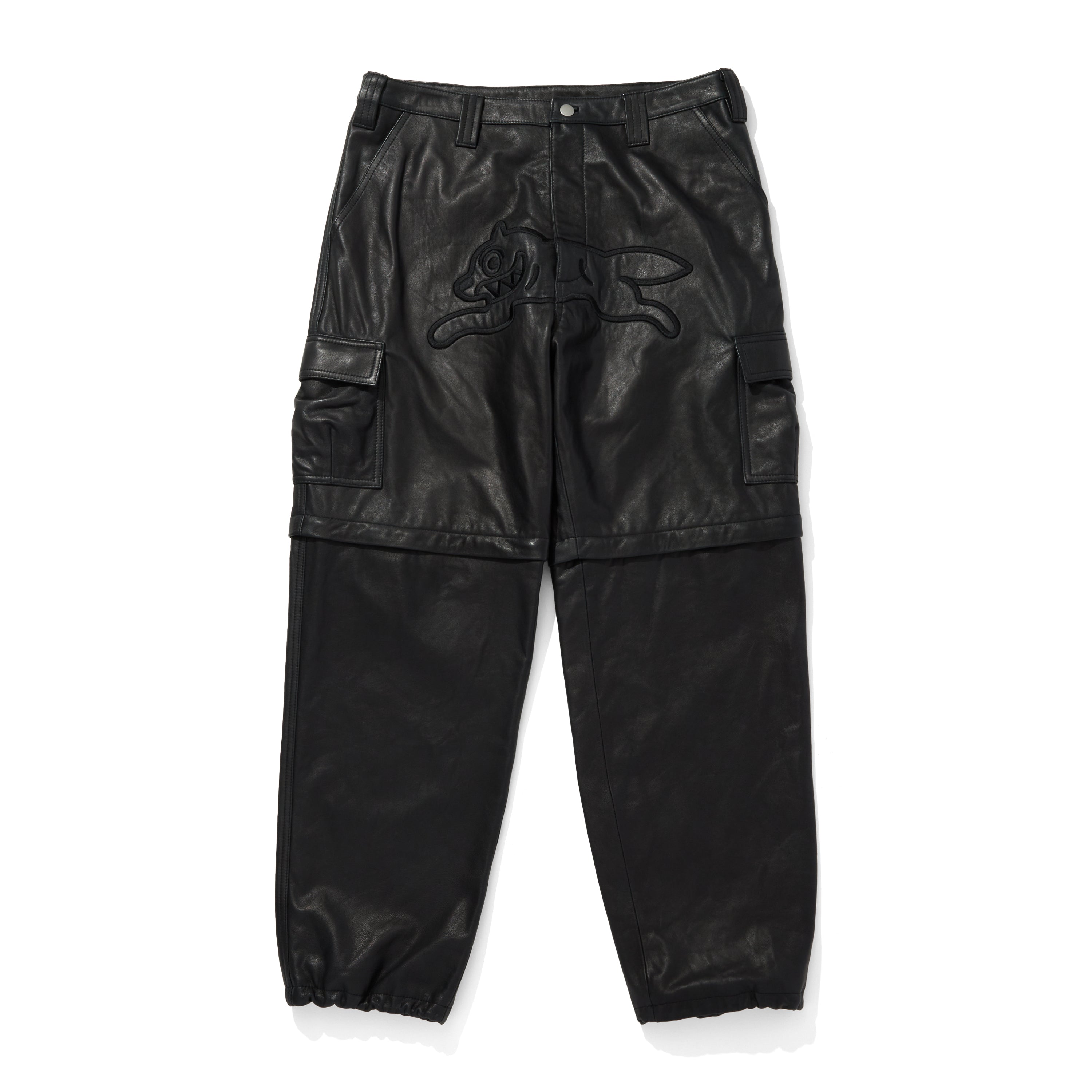 画像をギャラリービューアに読み込む, APPLIQUE LOGO LEATHER 2WAY CARGO PANTS