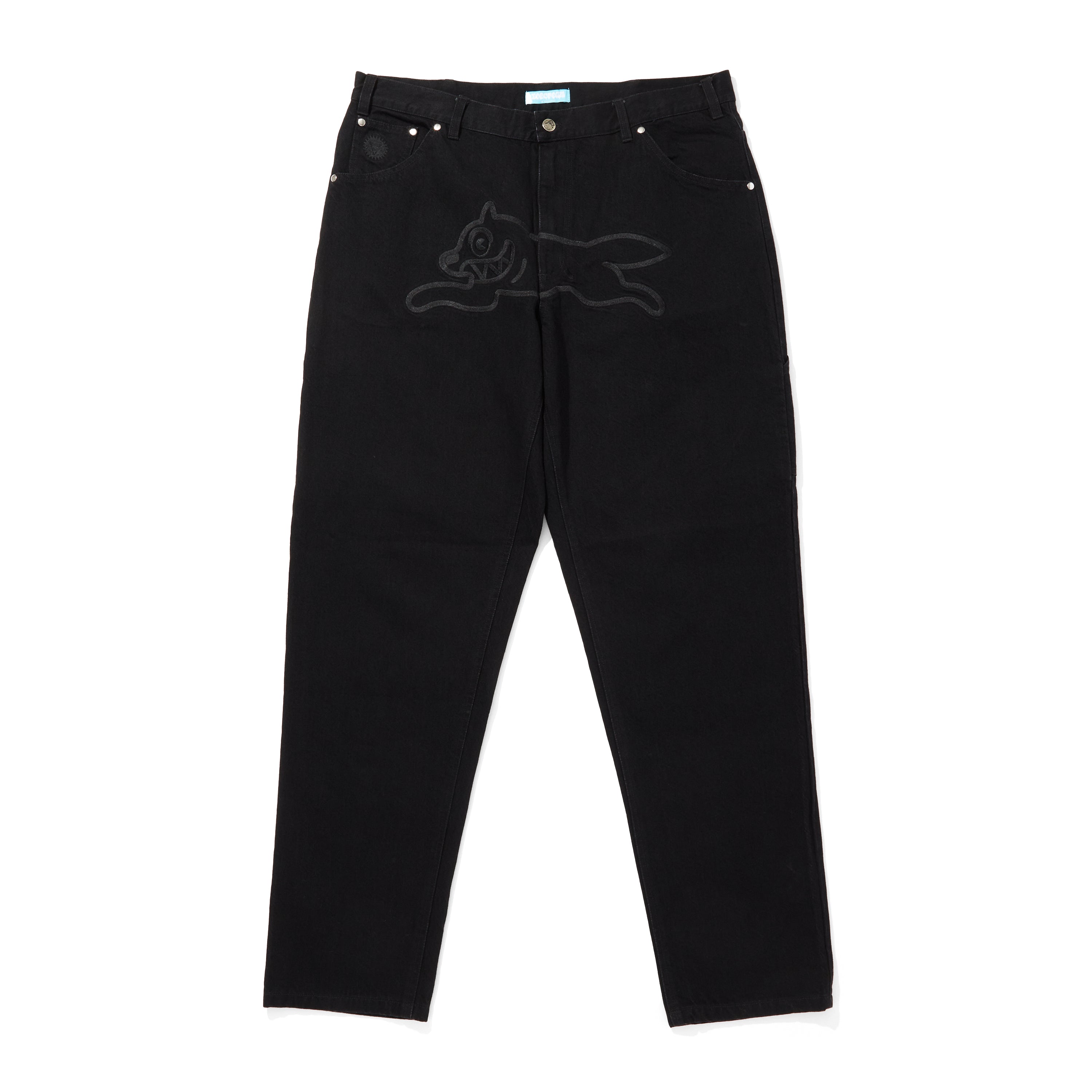 画像をギャラリービューアに読み込む, APPLIQUE LOGO BUGGY DENIM PANTS
