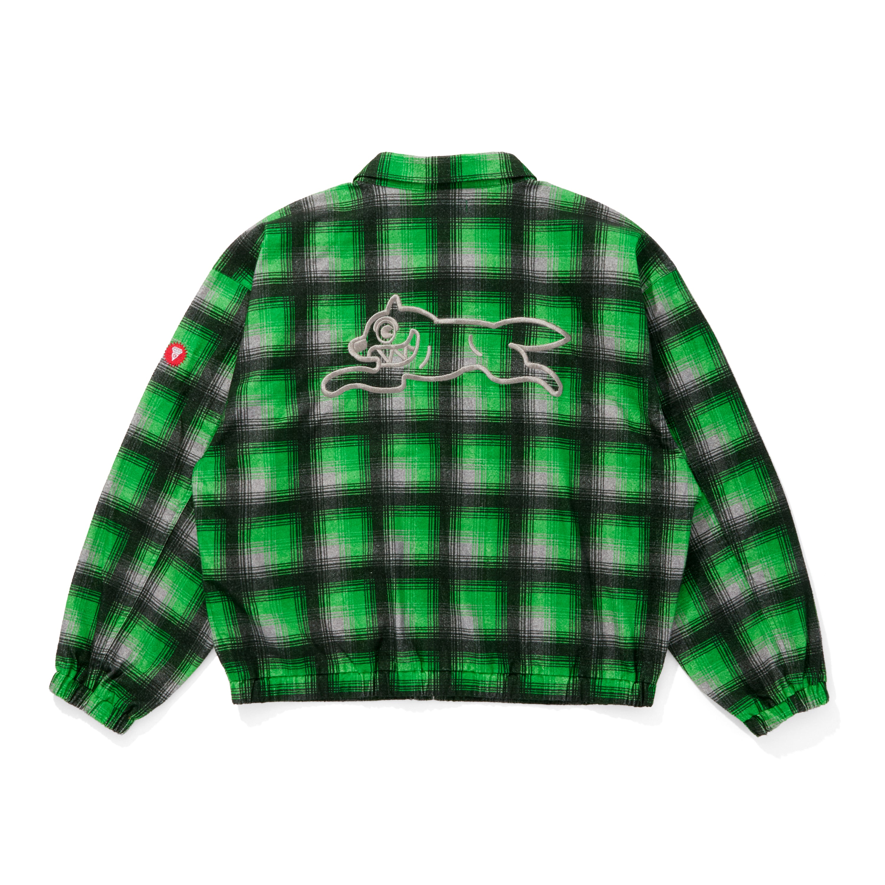 画像をギャラリービューアに読み込む, APPLIQUE LOGO FLANNEL CHECK ZIP UP SHIRT
