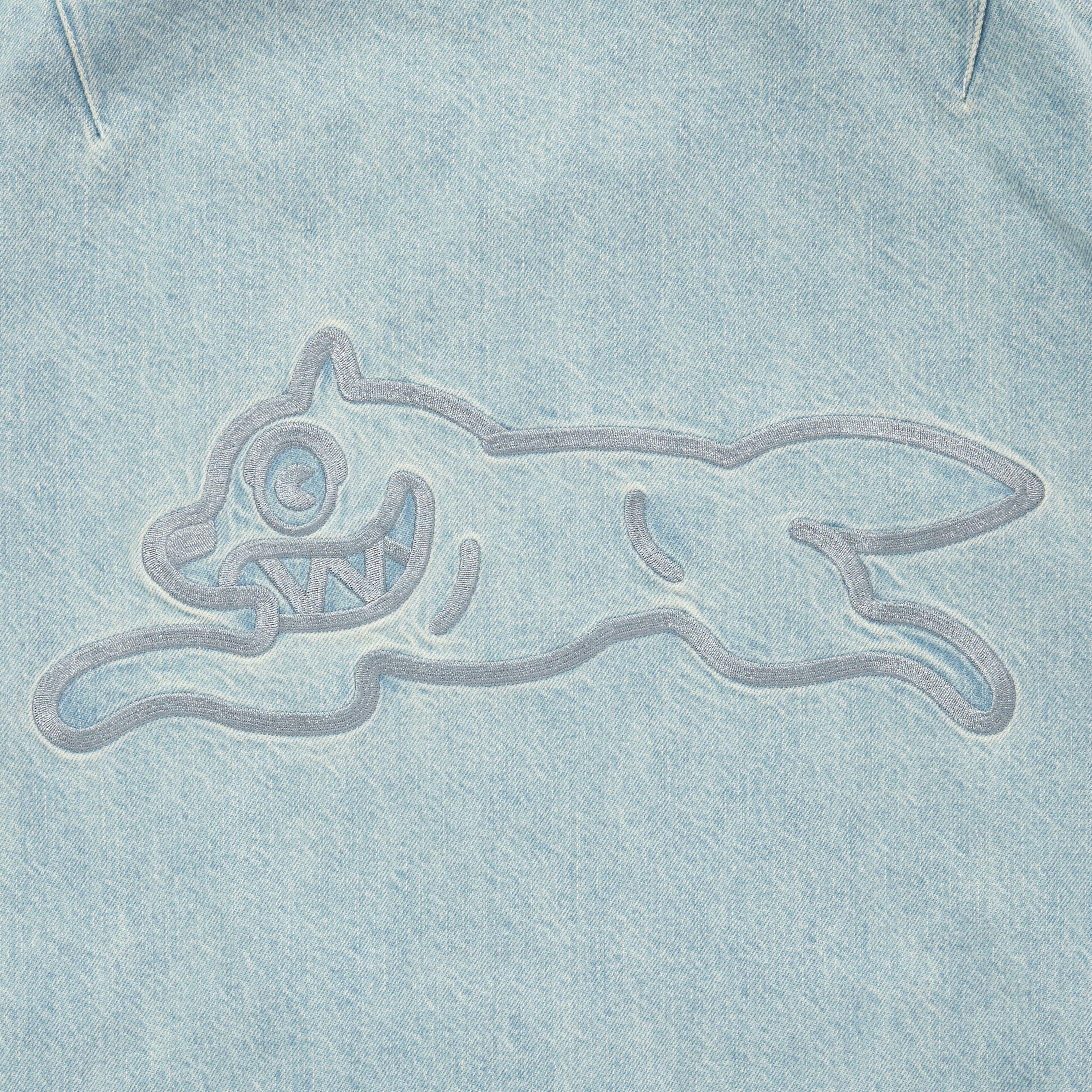 画像をギャラリービューアに読み込む, EMBROIDERED LOGO WASHED DENIM ZIP UP JACKET