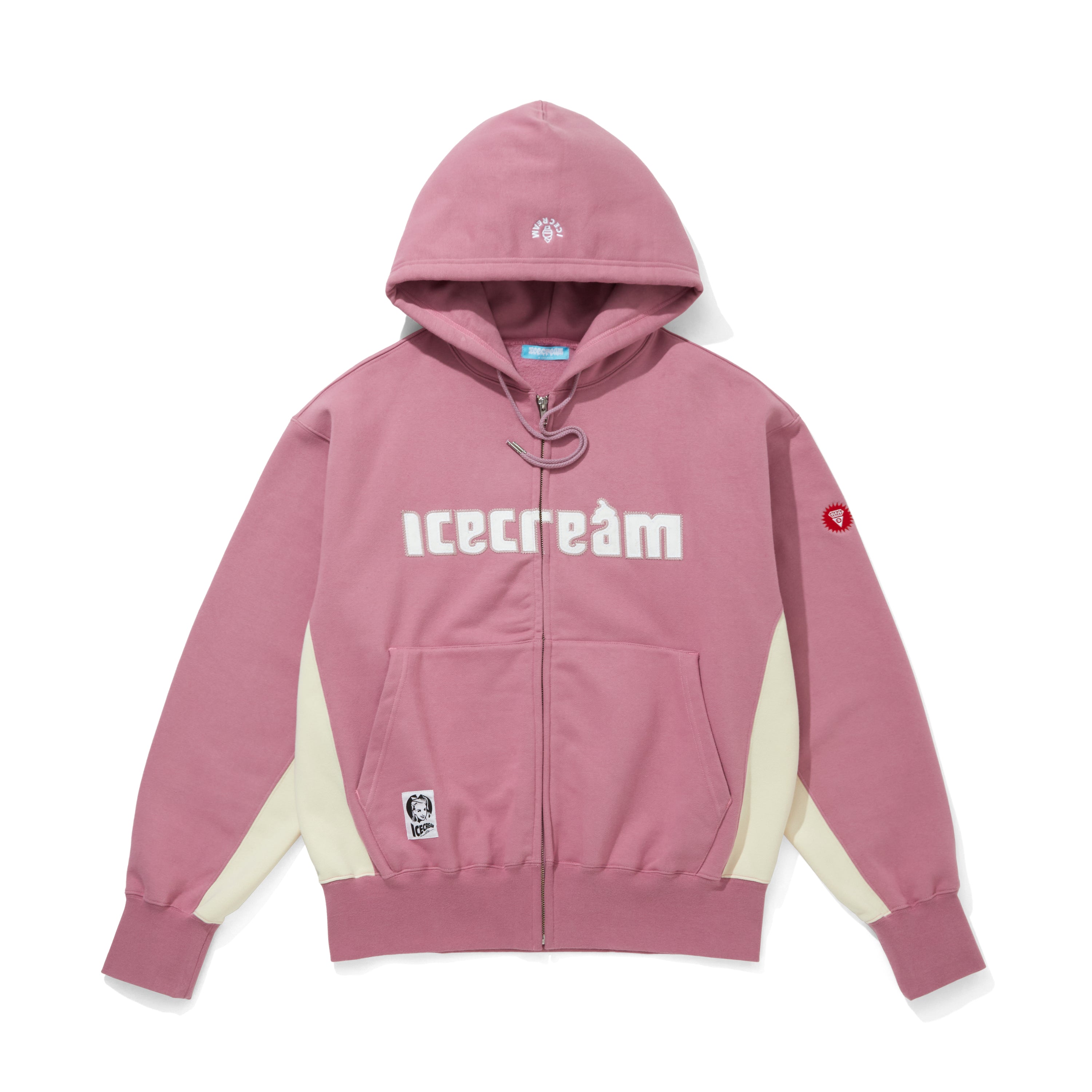 画像をギャラリービューアに読み込む, Applique Logo Zip Up Cotton Hoodie