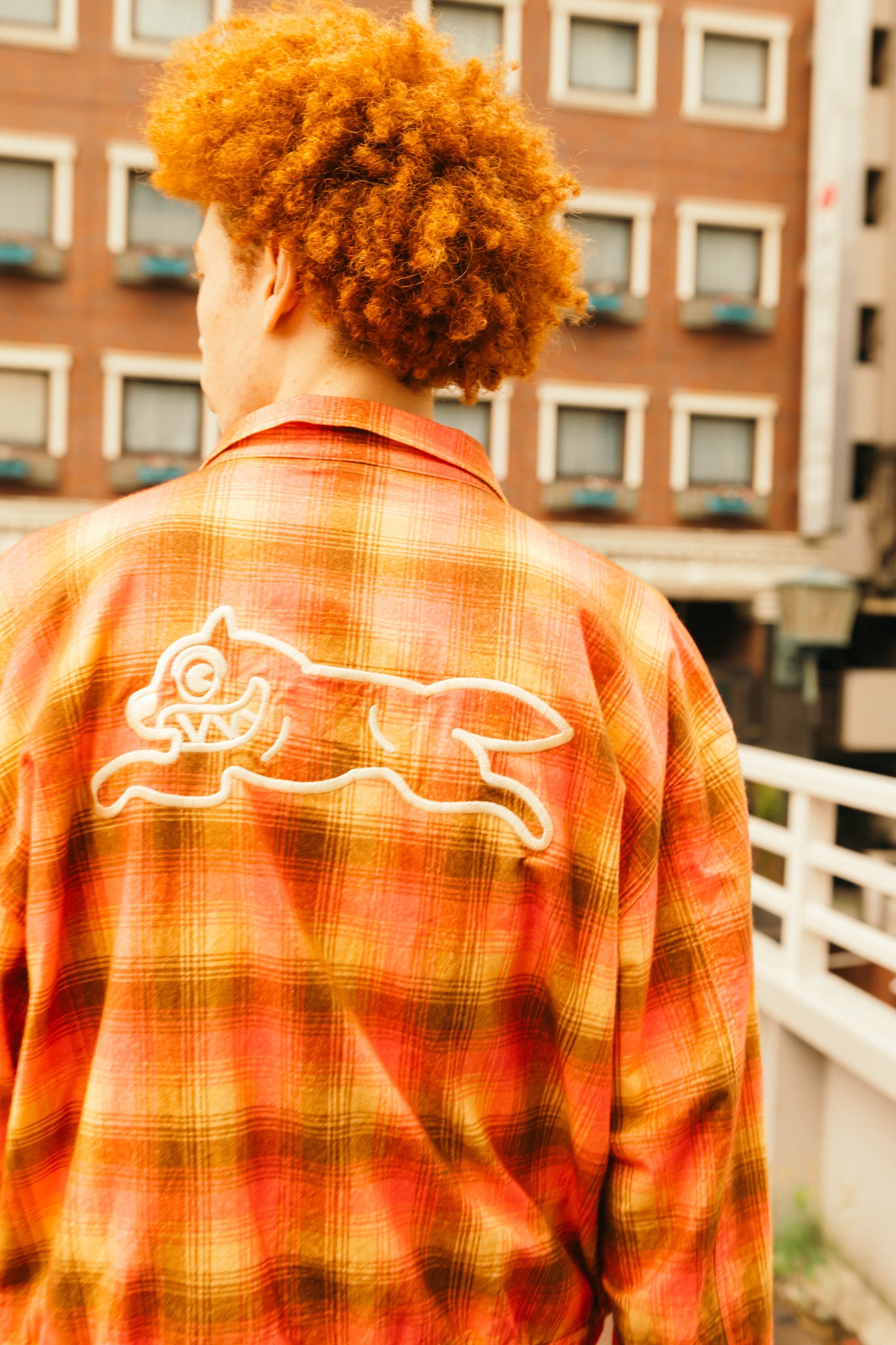 画像をギャラリービューアに読み込む, APPLIQUE LOGO FLANNEL CHECK ZIP UP SHIRT