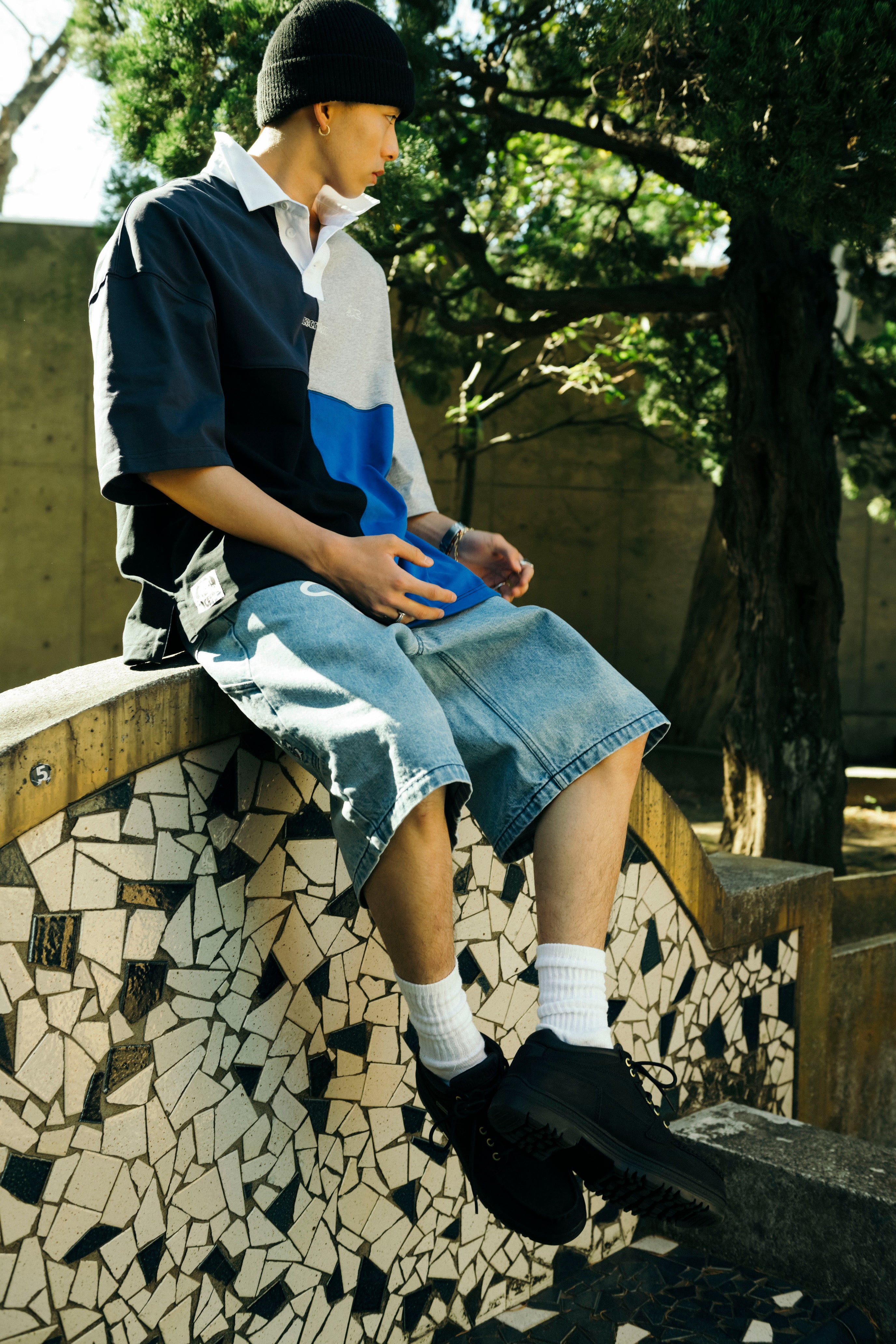 画像をギャラリービューアに読み込む, Oversize Embroidery Logo Crazy Rugby Shirt