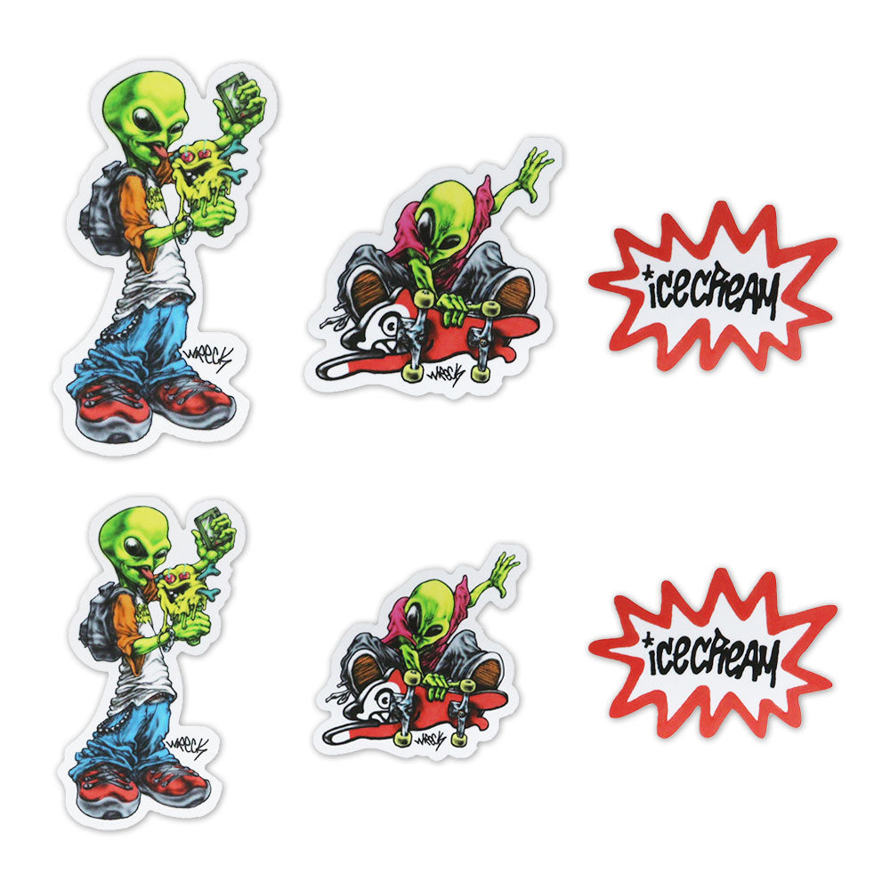 Load image into Gallery viewer, ICECREAM x WRECK STICKER 6SET