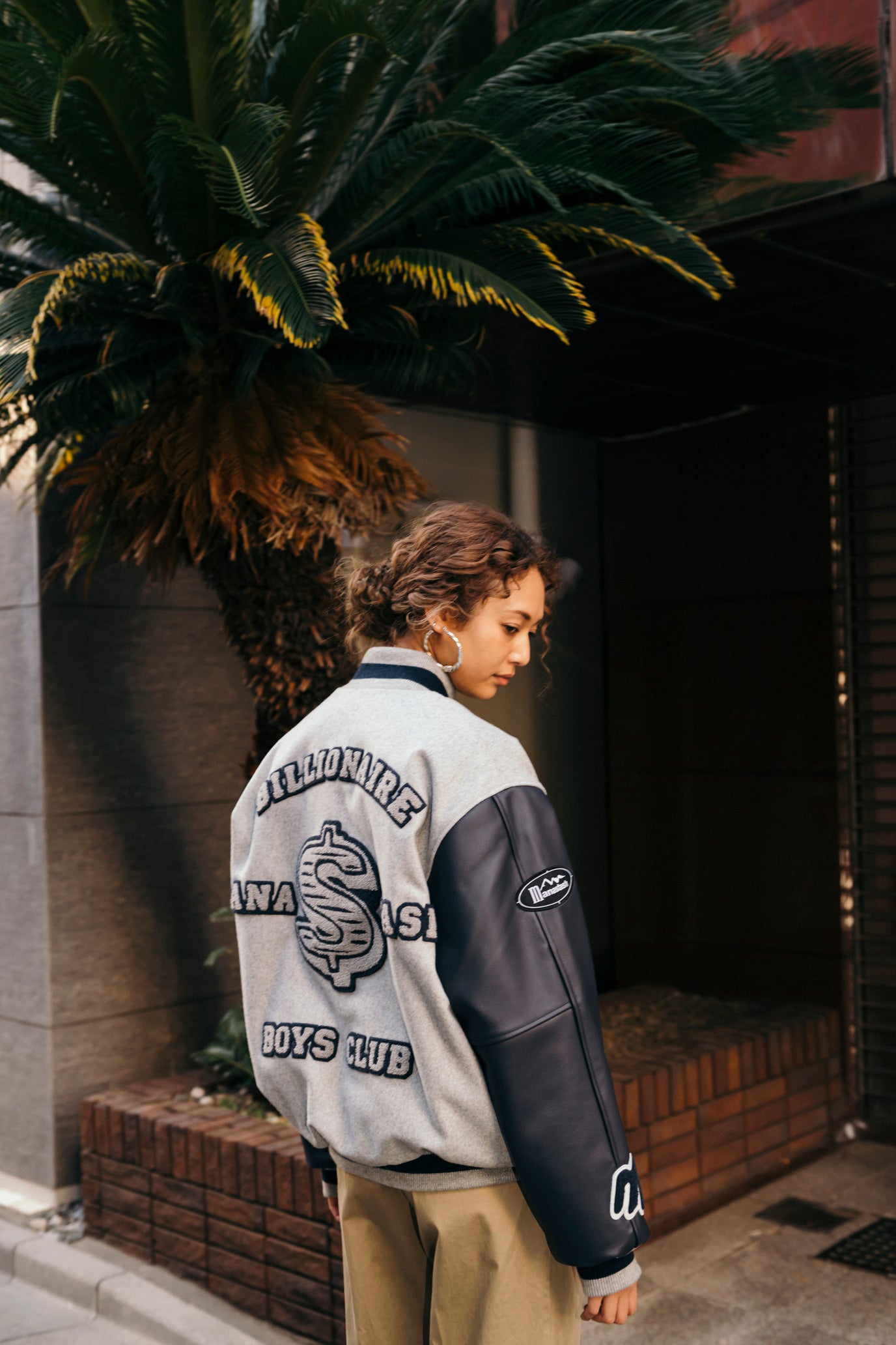 ✨極美品✨ビリオネアボーイズクラブ スカジャン サイズXL ラッキージャケット Billionire Boys Club X Manastash Leather Sleeve Varsity Jacket