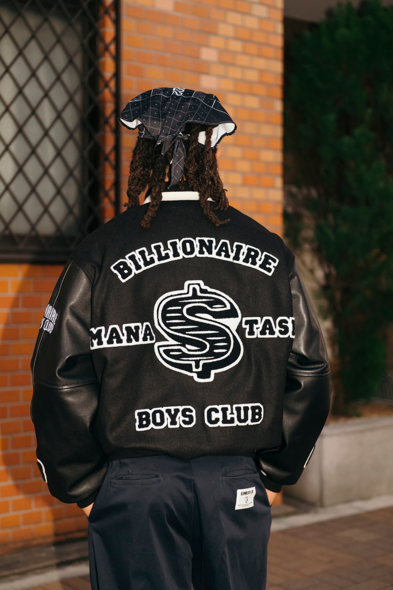 Billionire Boys Club X Manastash Leather Sleeve Varsity Jacket