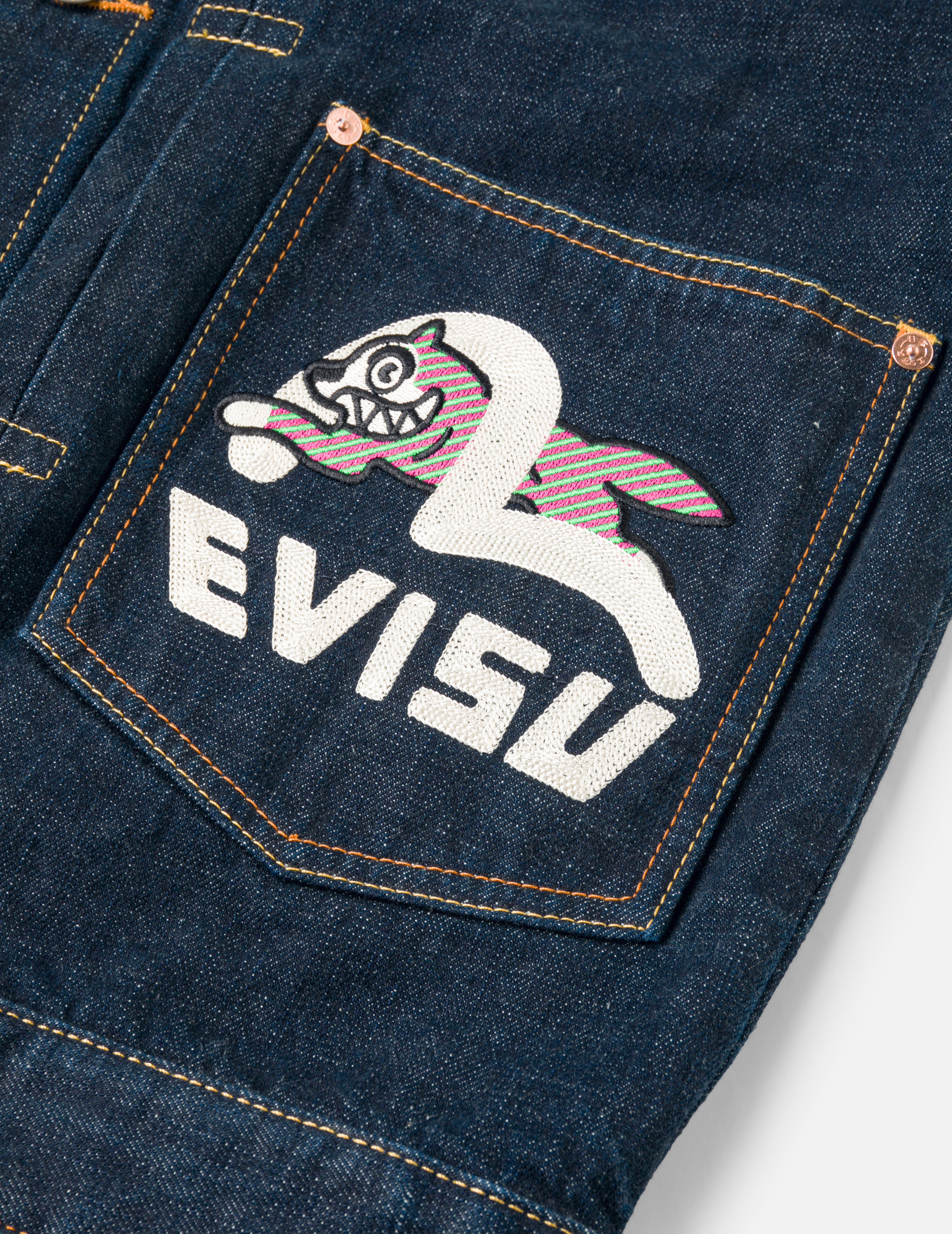 Load image into Gallery viewer, EVISU X ICECREAM_SEAGULL PRINT &amp; EMB. DENIM JACKET
