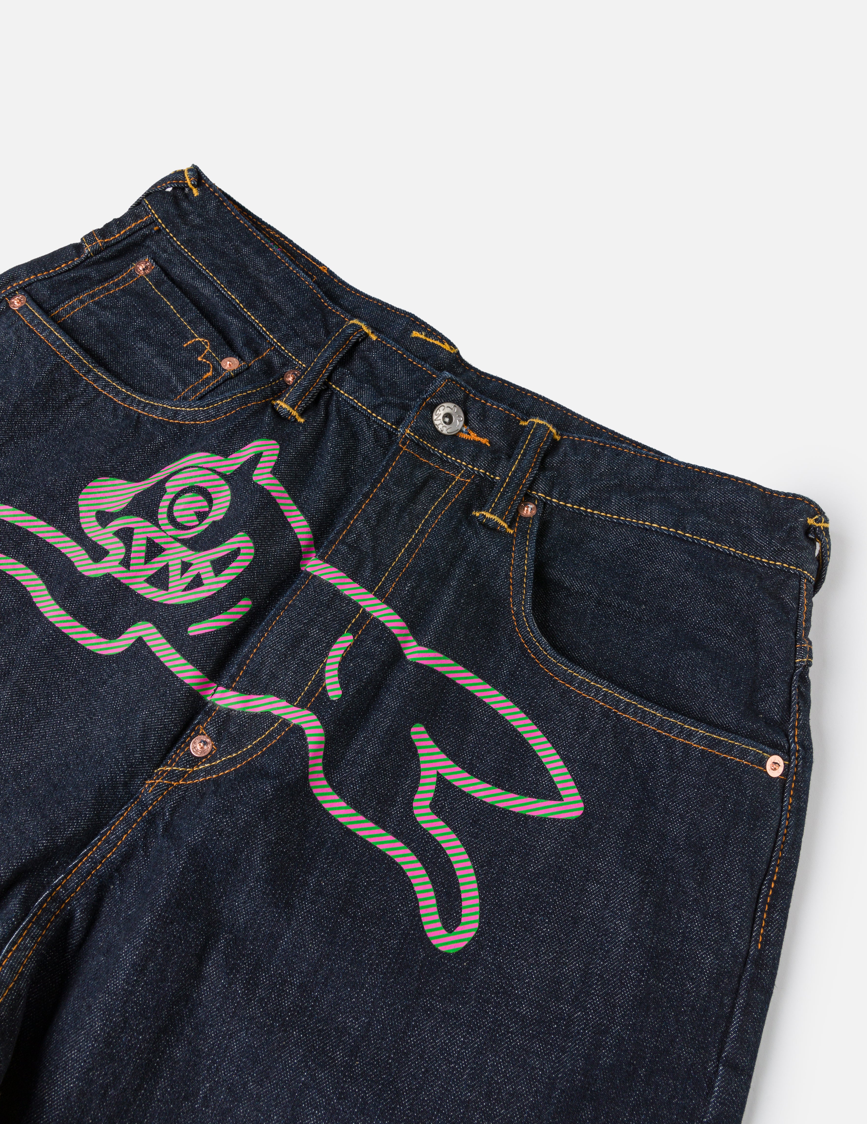 Load image into Gallery viewer, EVISU X ICECREAM_DAICOCK PRINTED BAGGY JEANS
