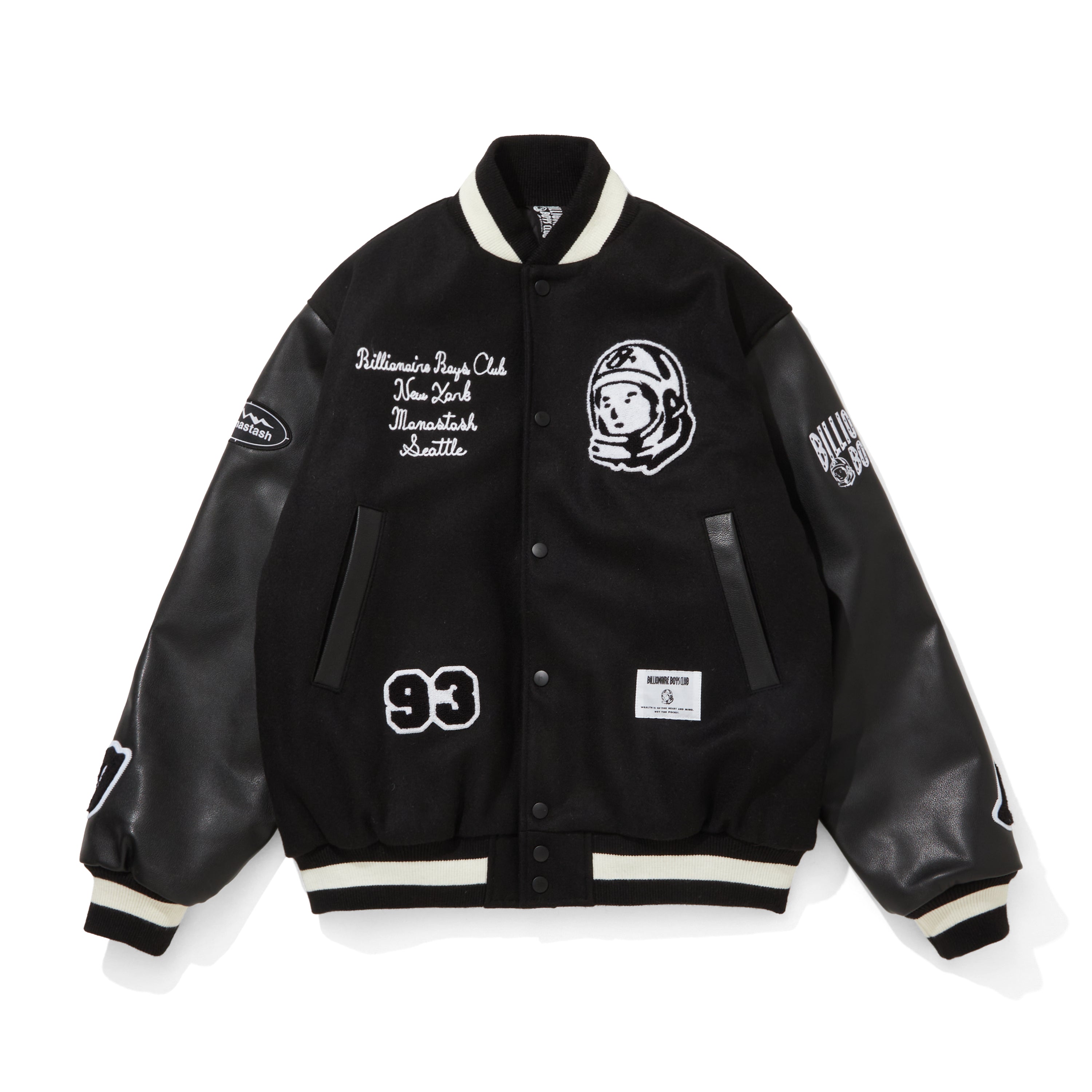 Billionire Boys Club X Manastash Leather Sleeve Varsity Jacket