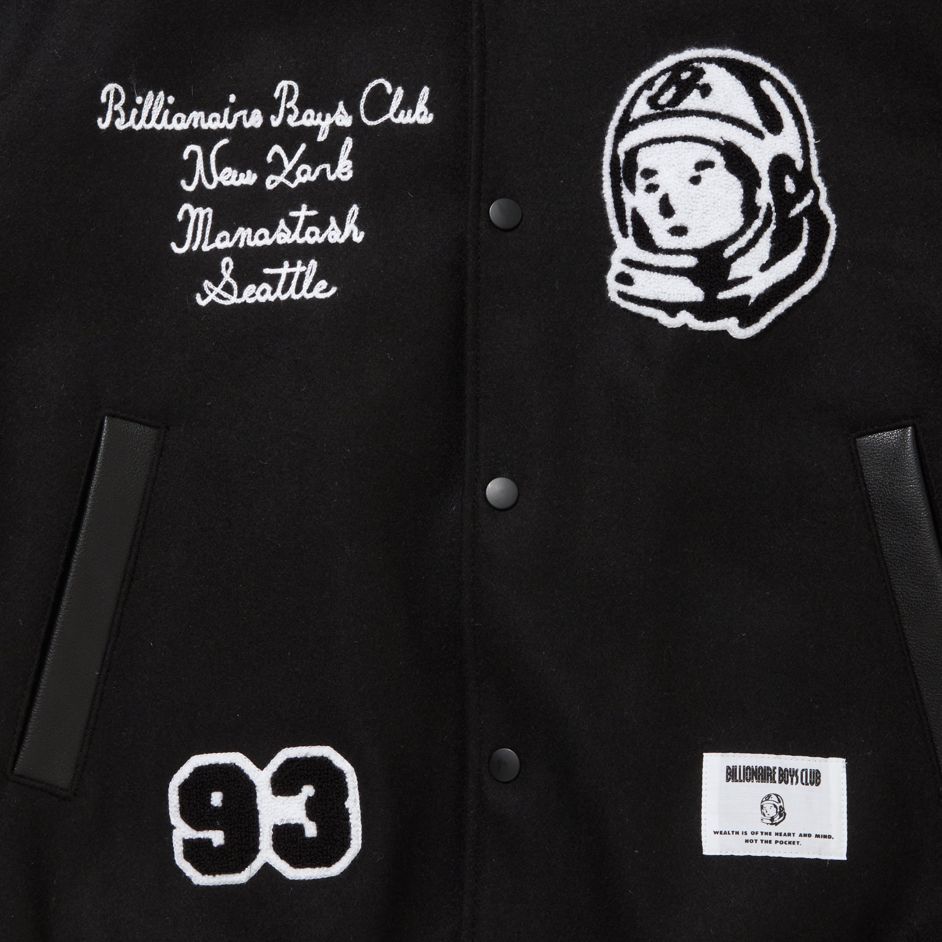 Billionire Boys Club X Manastash Leather Sleeve Varsity Jacket