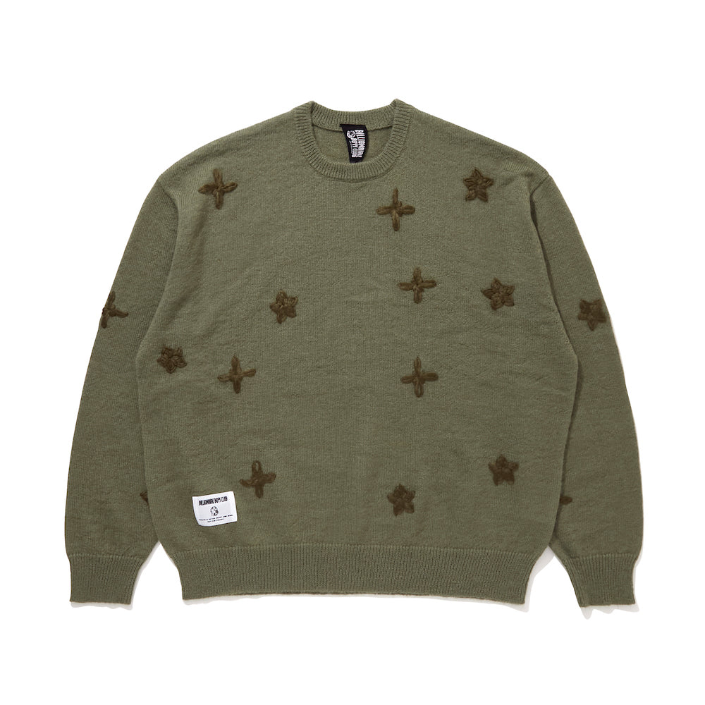 EMBROIDERED LOGO MOHAIR SWEATER STARFIELD