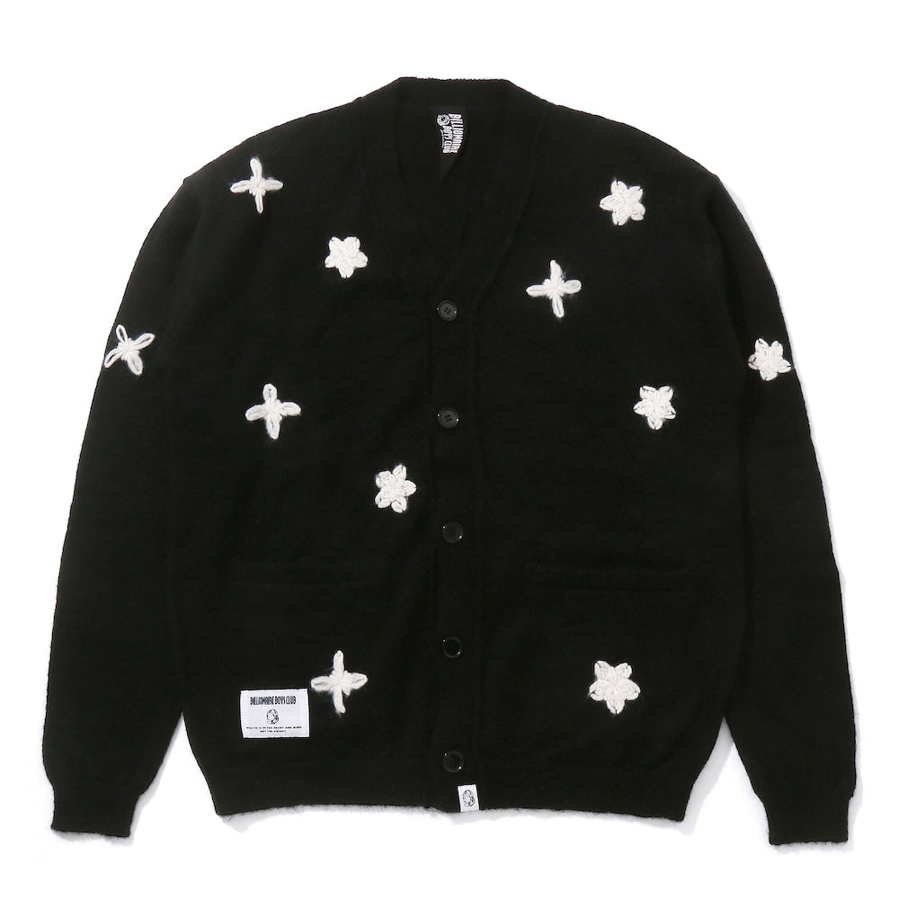 EMBROIDERED LOGO MOHAIR CARDIGAN STARFIELD