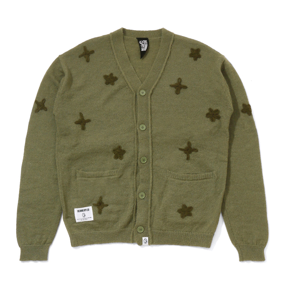 Load image into Gallery viewer, EMBROIDERED LOGO MOHAIR CARDIGAN STARFIELD
