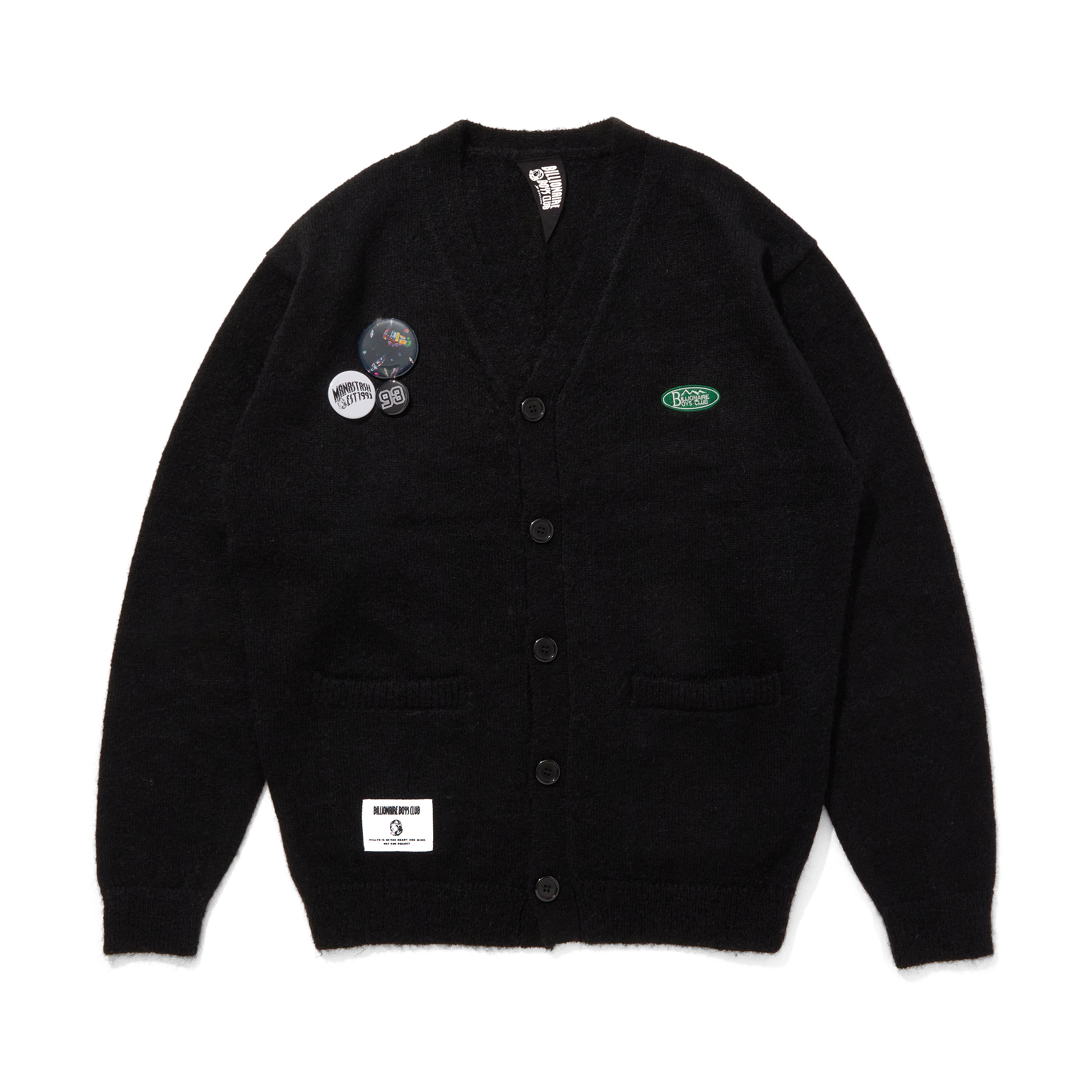 Load image into Gallery viewer, BILLIONAIRE BOYS CLUB x MANASTASH EMBROIDER LOGO KNIT CARDIGAN WITH BADGE
