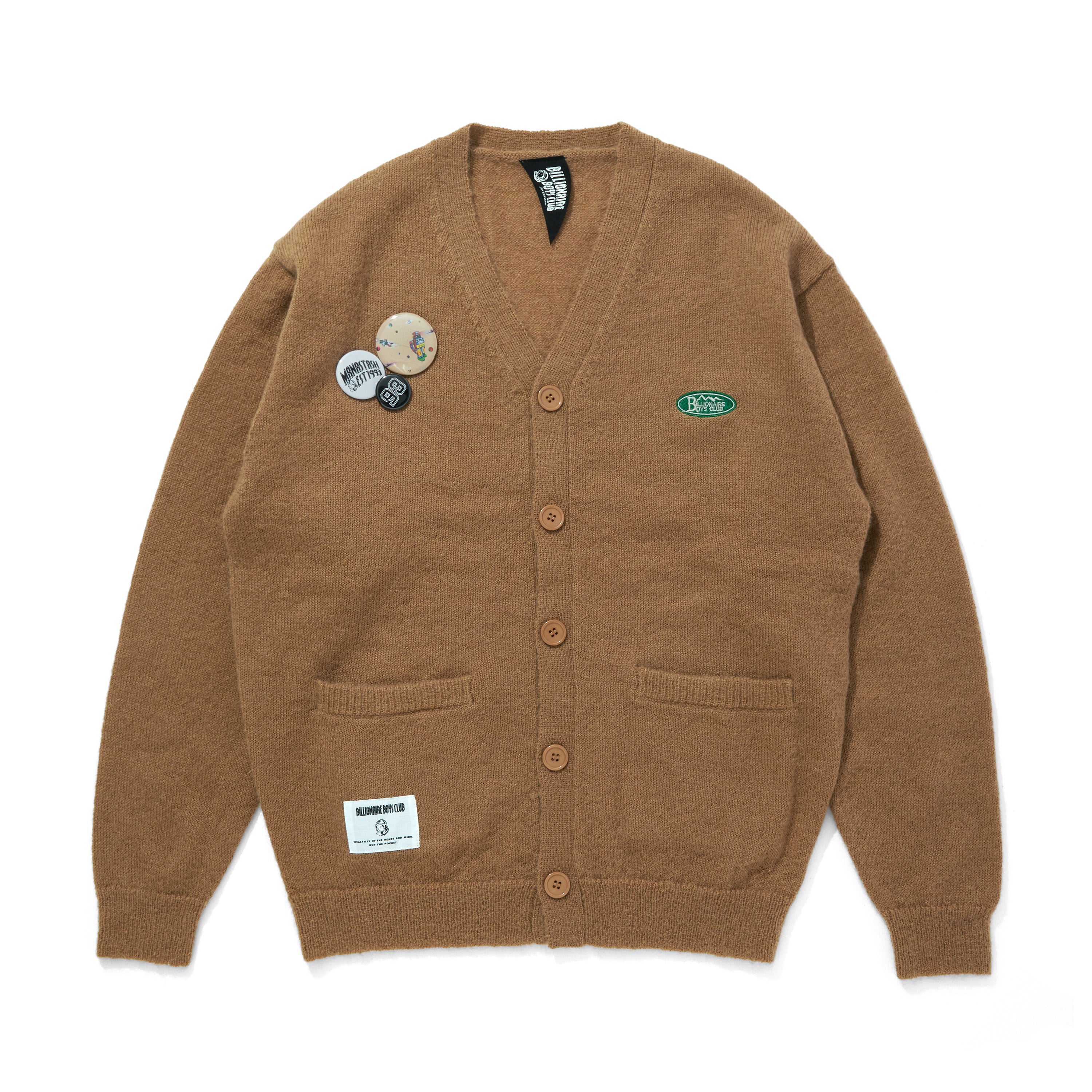 Load image into Gallery viewer, BILLIONAIRE BOYS CLUB x MANASTASH EMBROIDER LOGO KNIT CARDIGAN WITH BADGE
