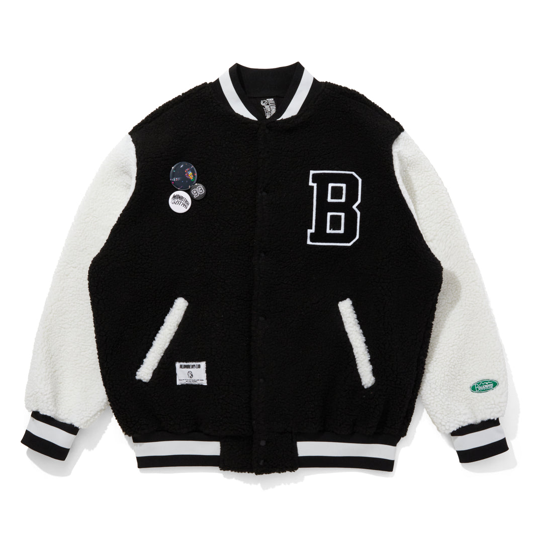 BILLIONAIRE BOYS CLUB x MANASTASH_BOA VARSITY JACKET WITH BADGES_ARCH LOGO