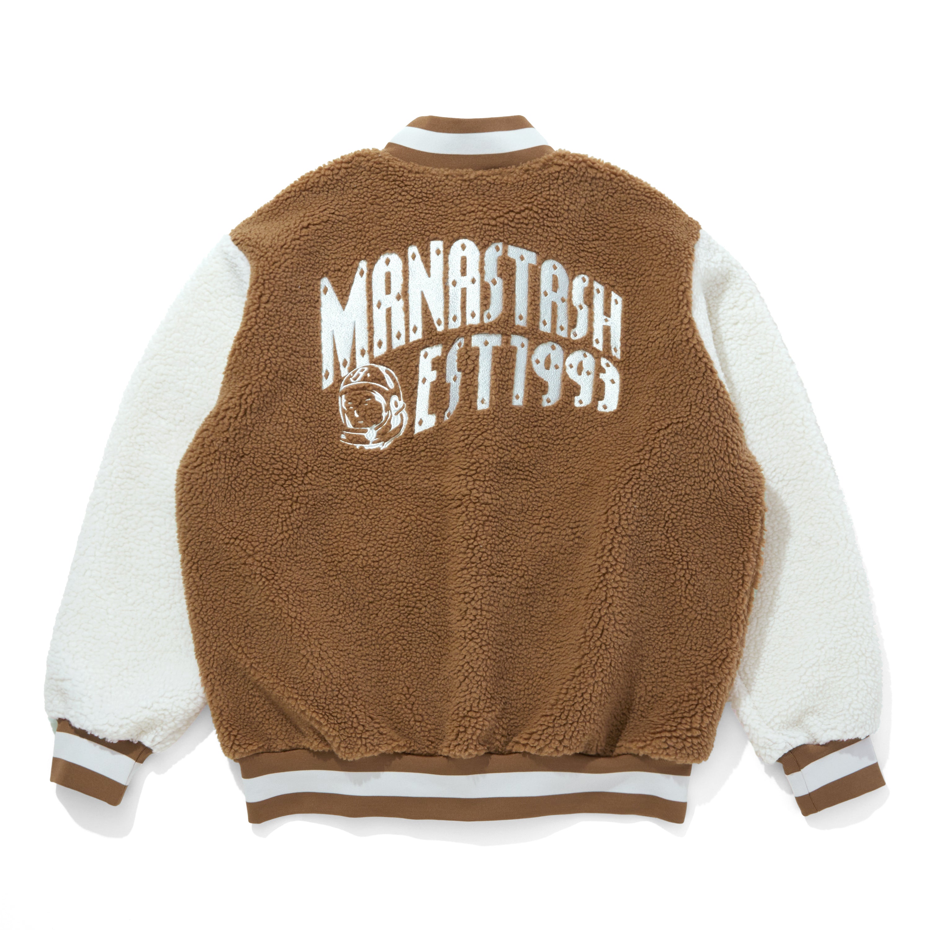 Load image into Gallery viewer, BILLIONAIRE BOYS CLUB x MANASTASH_BOA VARSITY JACKET WITH BADGES_ARCH LOGO
