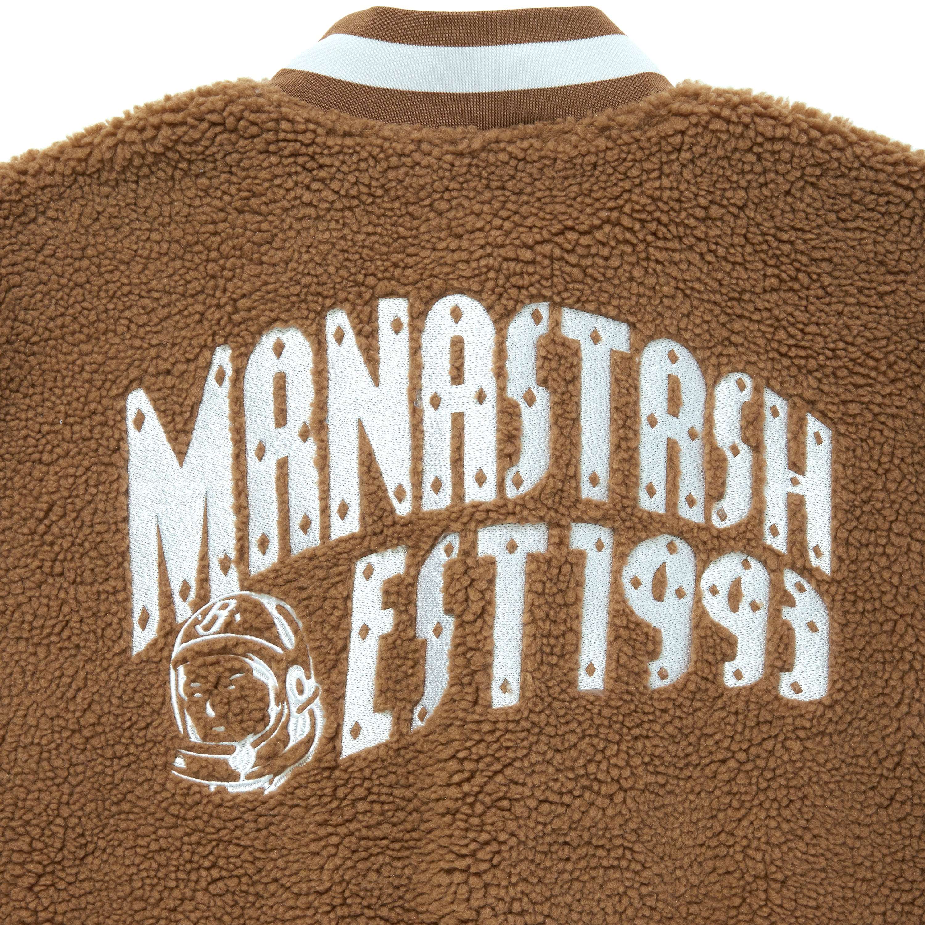 Load image into Gallery viewer, BILLIONAIRE BOYS CLUB x MANASTASH_BOA VARSITY JACKET WITH BADGES_ARCH LOGO
