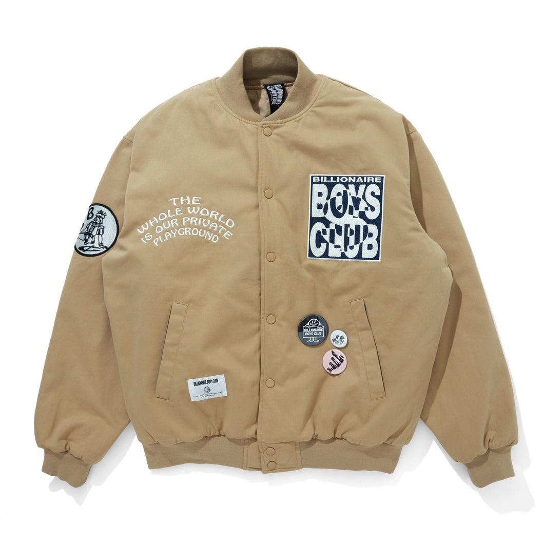 COTTON TWILL VARSITY JACKET WITH BADGE