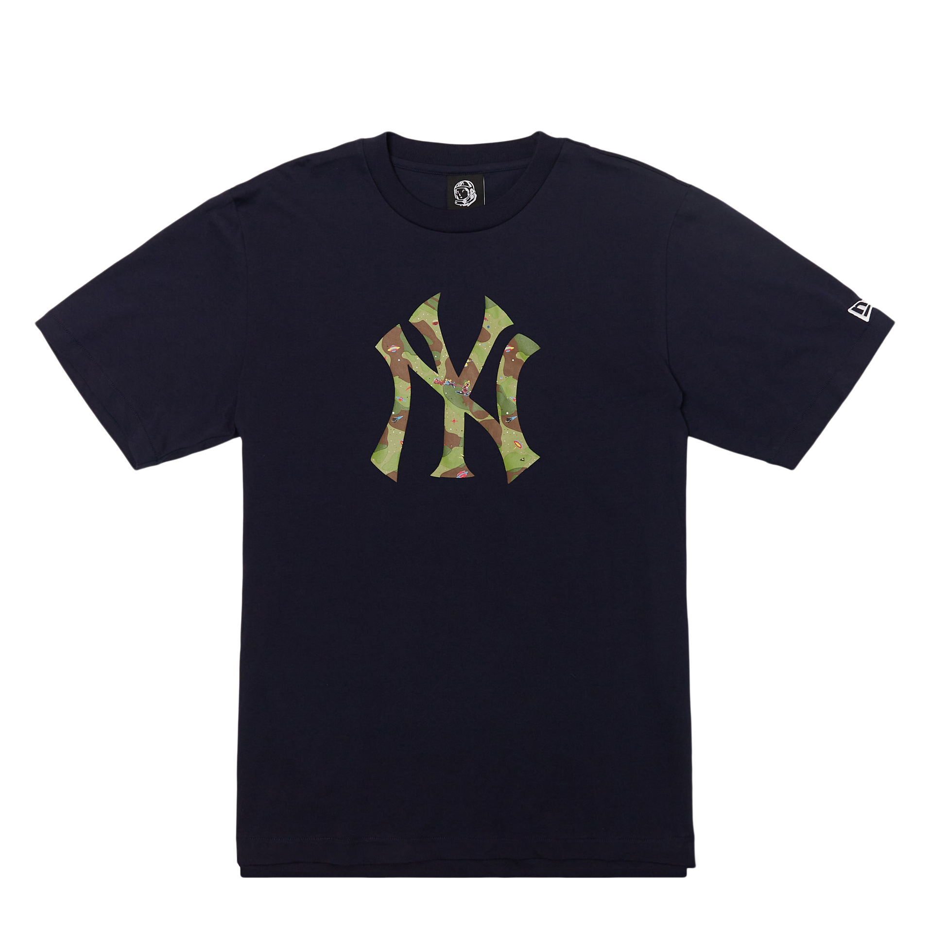 Load image into Gallery viewer, BILLIONAIRE BOYS CLUB × NEW YORK YANKEES NY YANKEES SPACE CAMO LOGO TEE
