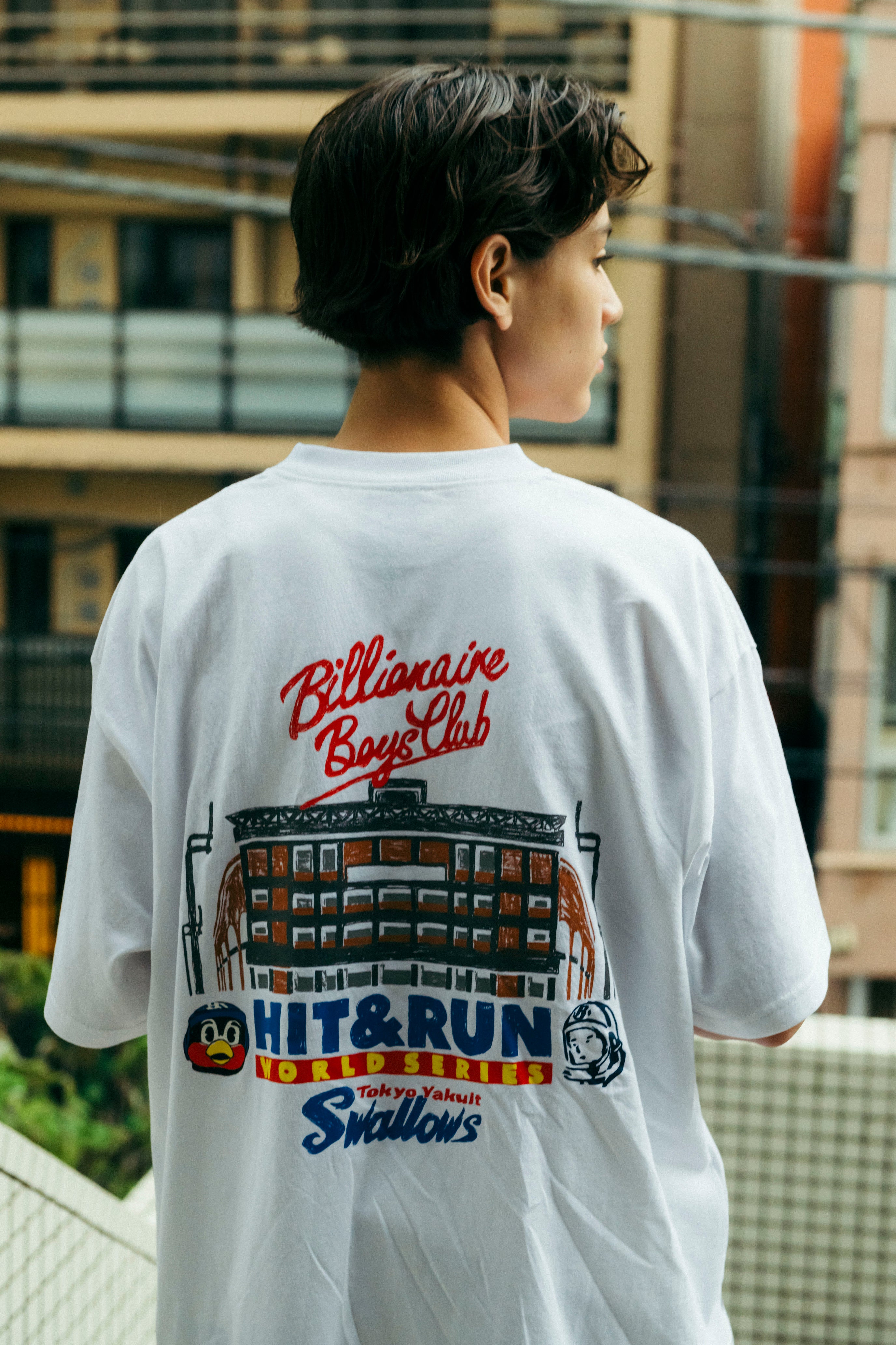 画像をギャラリービューアに読み込む, BILLIONAIRE BOYS CLUB xTOKYO YAKULT SWALLOWS  COTTON T-SHIRT#1
