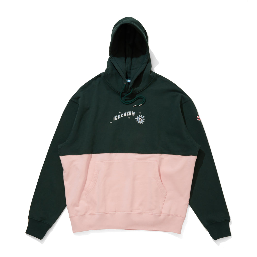 EMBROIDERED LOGO SWITCHING COTTON HOODIE