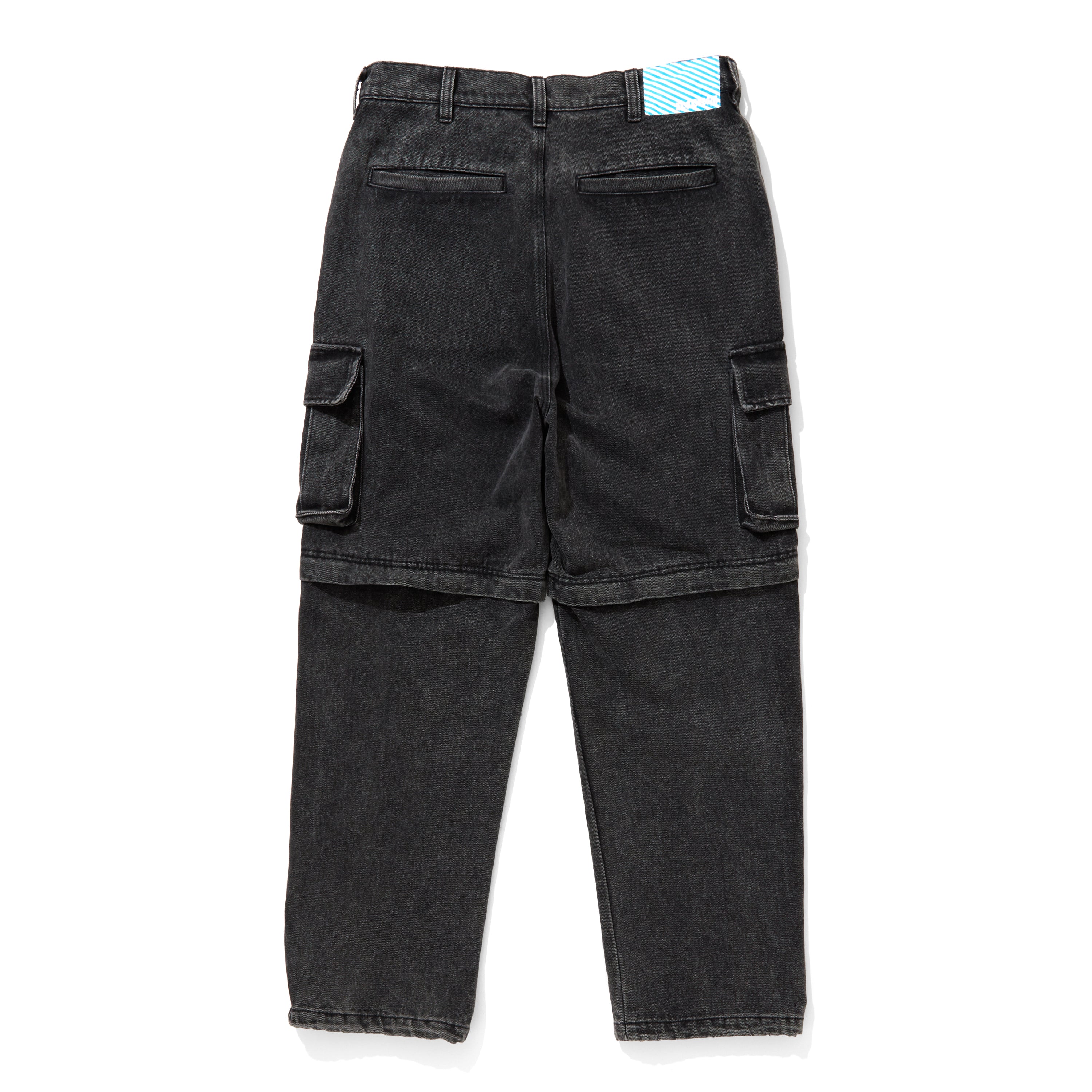 Load image into Gallery viewer, 2WAY WASHED DENIM CARGO PANTS
