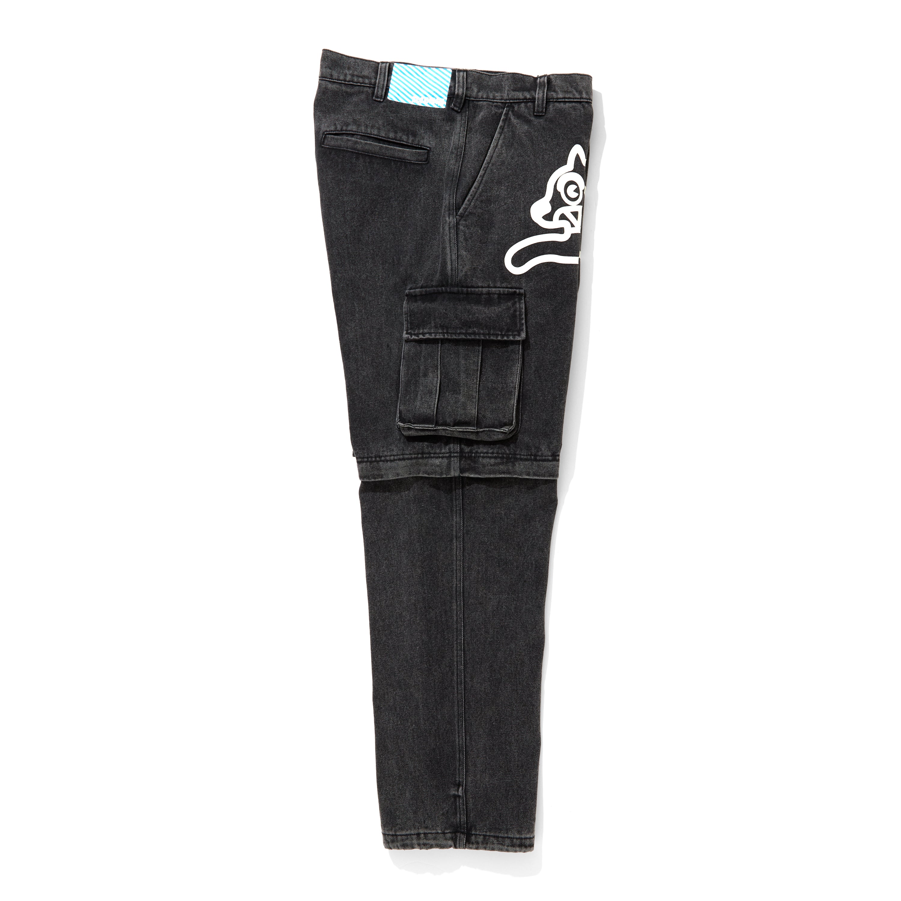 Load image into Gallery viewer, 2WAY WASHED DENIM CARGO PANTS
