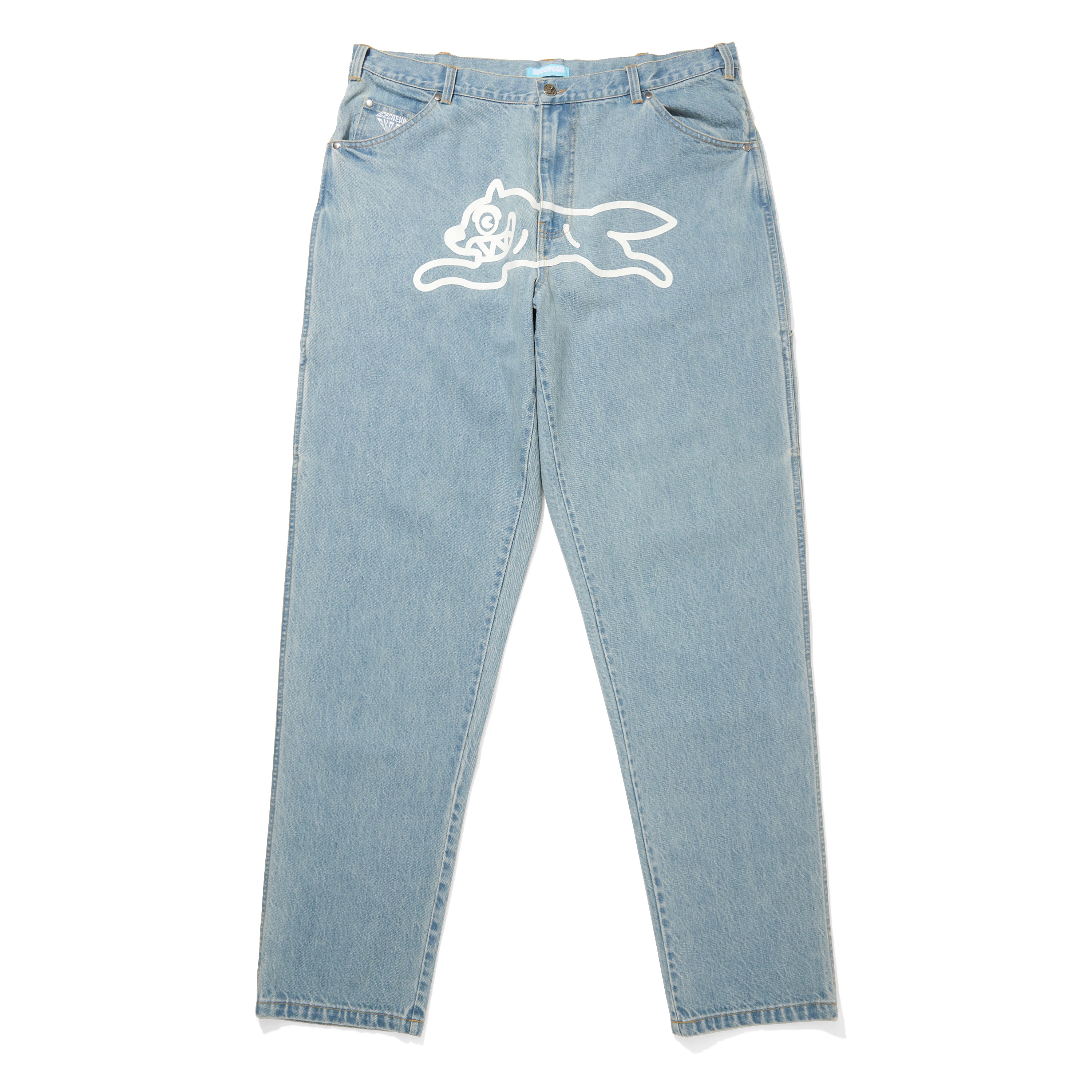 Load image into Gallery viewer, TAPERED BAGGY DENIM PANTS RUNNING DOG
