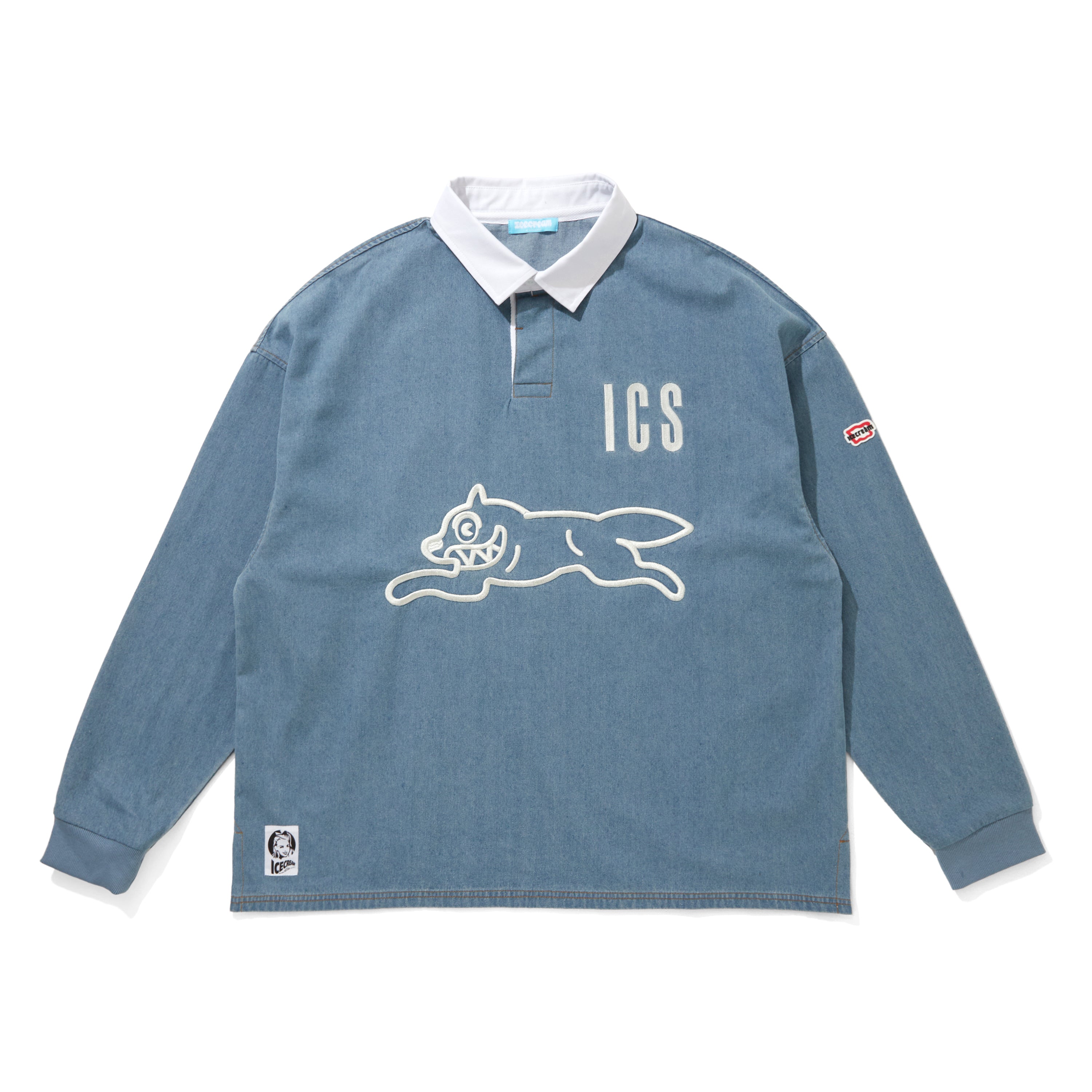 画像をギャラリービューアに読み込む, WASHED DENIM RUGBY SHIRT
