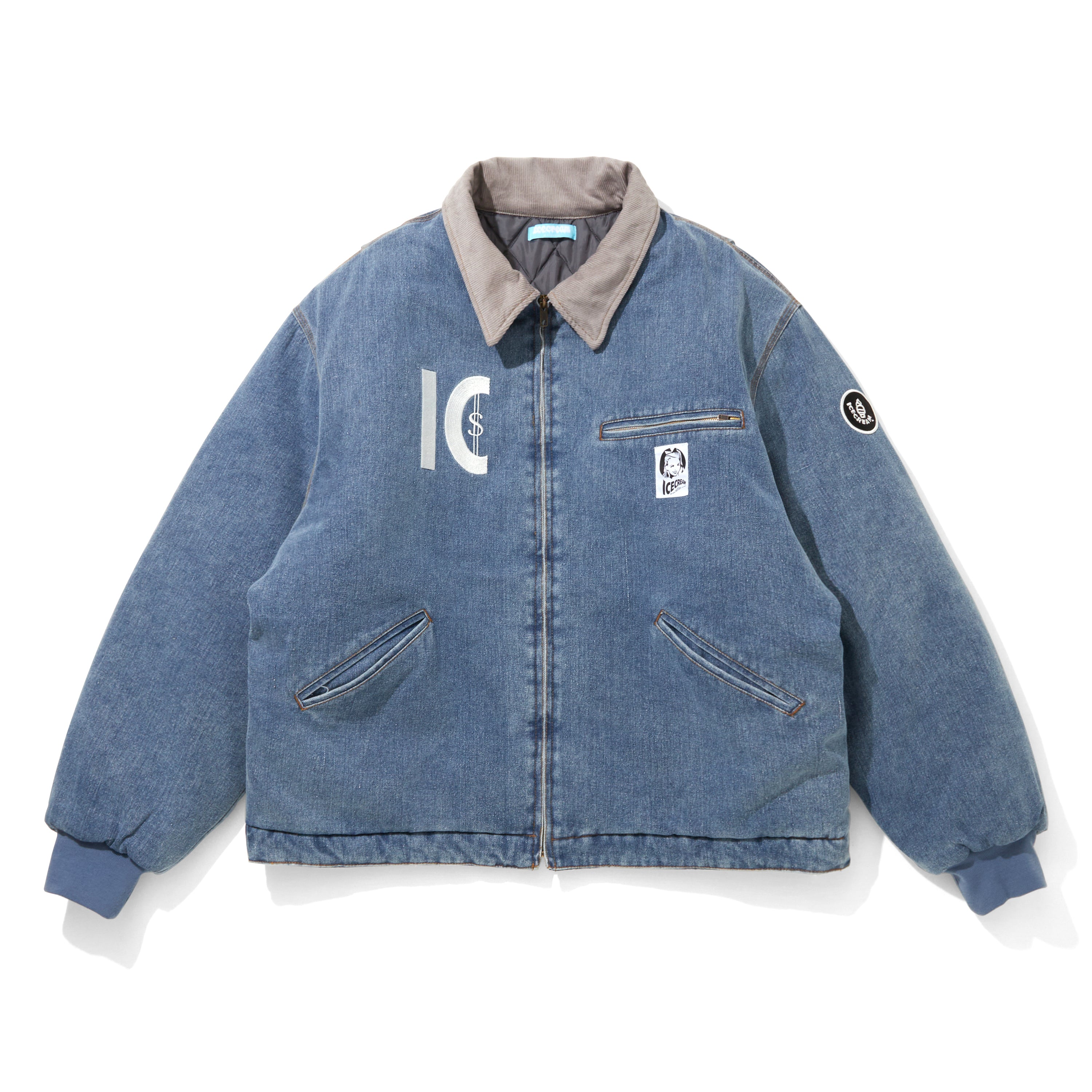 Load image into Gallery viewer, DENIM&amp;COTTON TWILL ZIP UP JACKET
