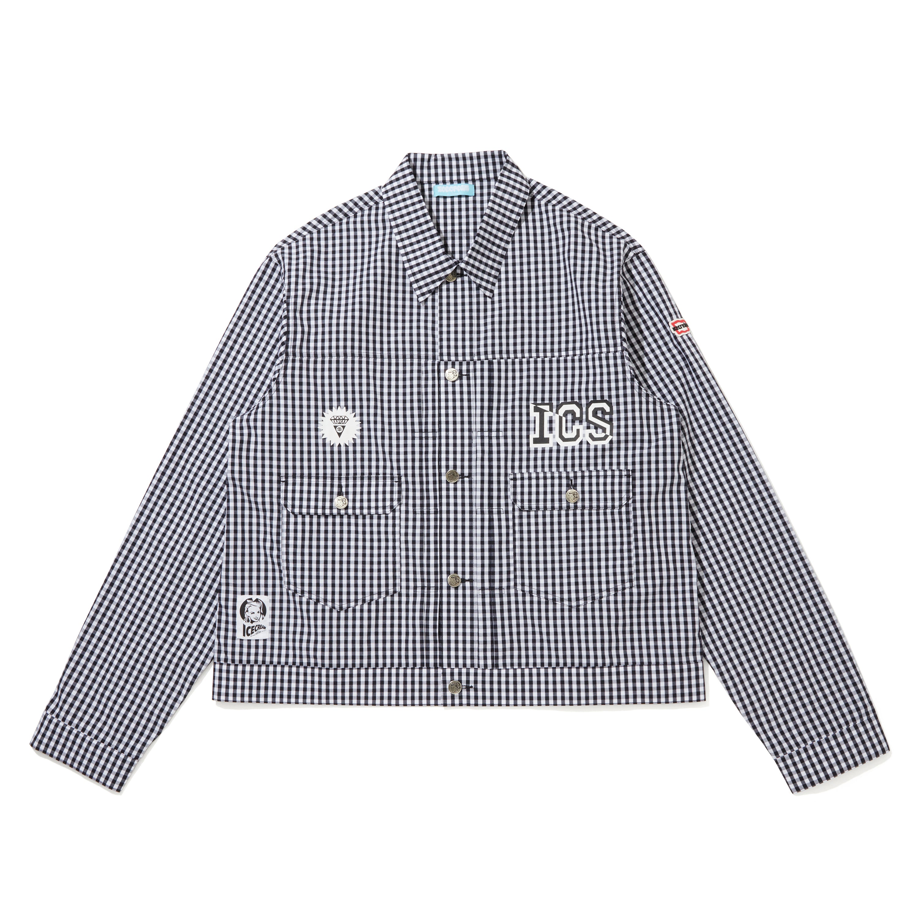 Load image into Gallery viewer, GINGHAM CHECK SHIRT JACKET
