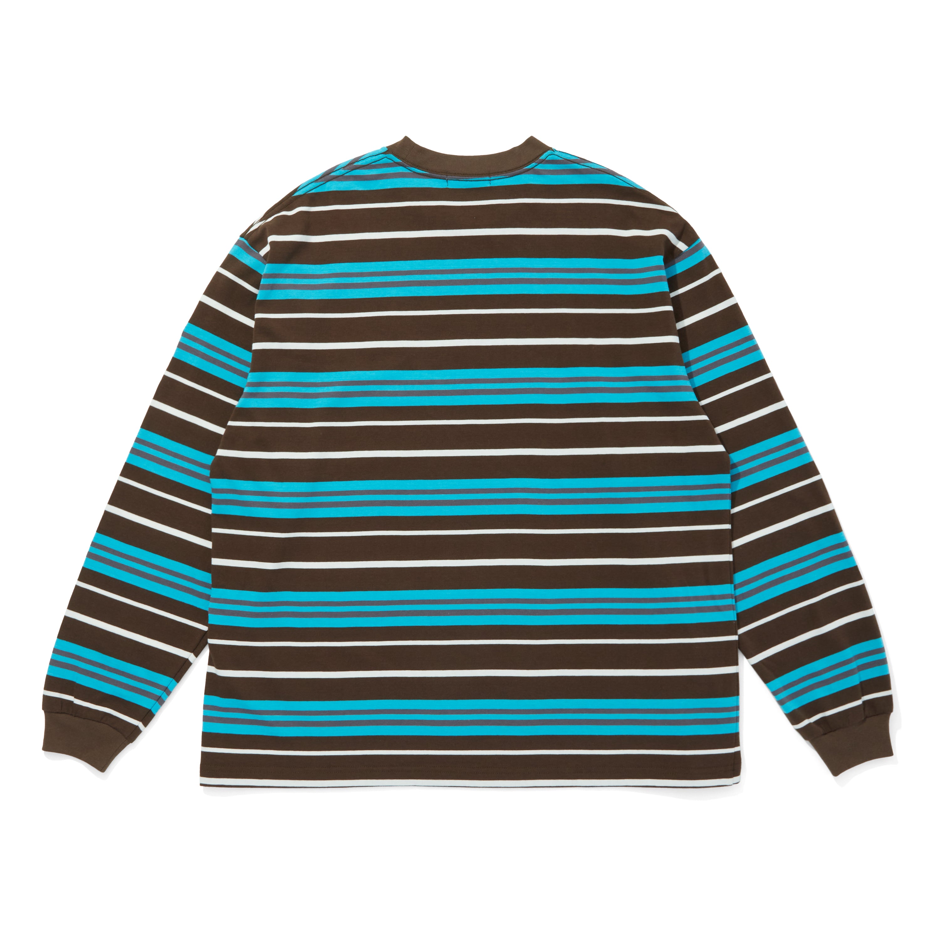 Load image into Gallery viewer, EMBROIDERED LOGO MULTI BORDER L/S T-SHIRT
