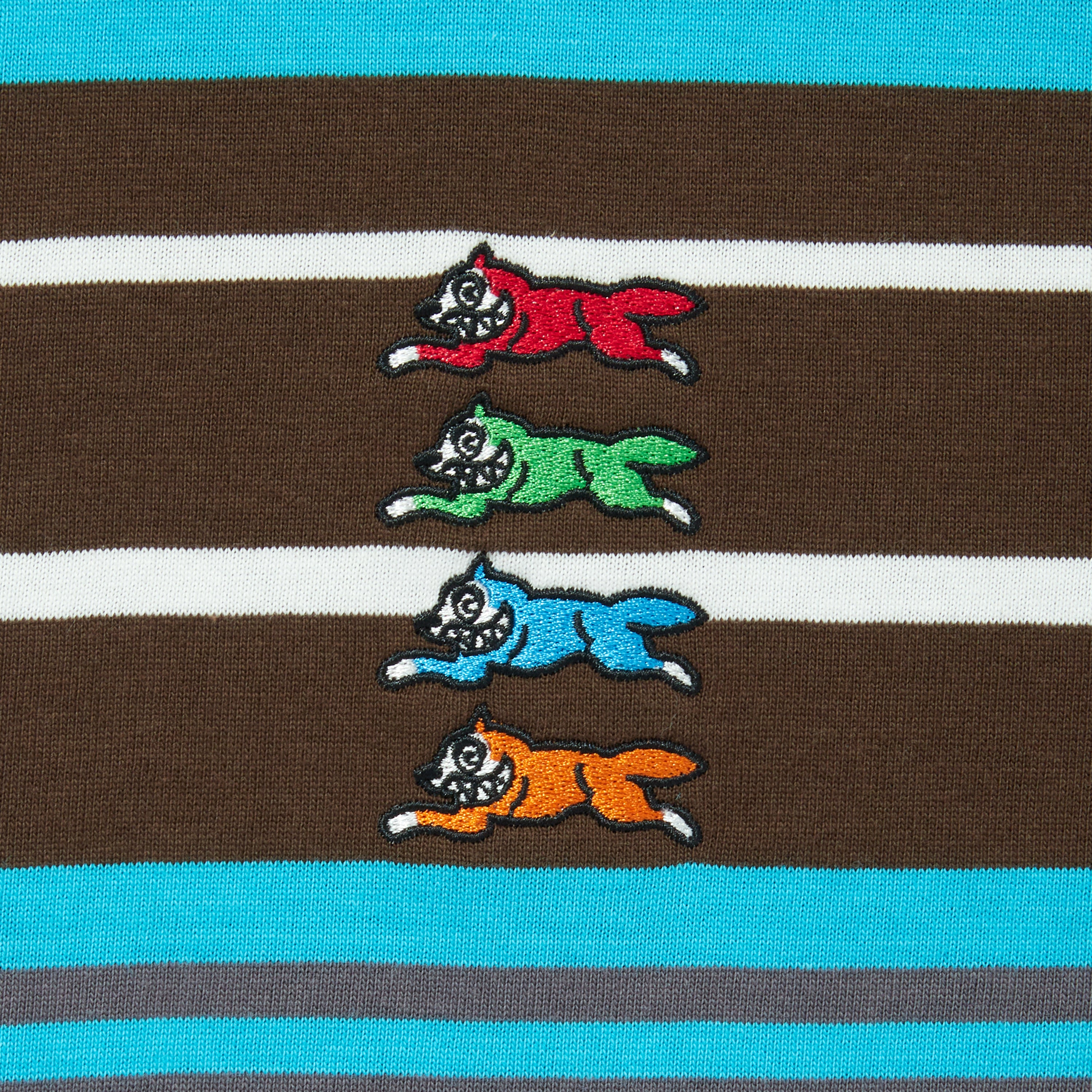 Load image into Gallery viewer, EMBROIDERED LOGO MULTI BORDER L/S T-SHIRT
