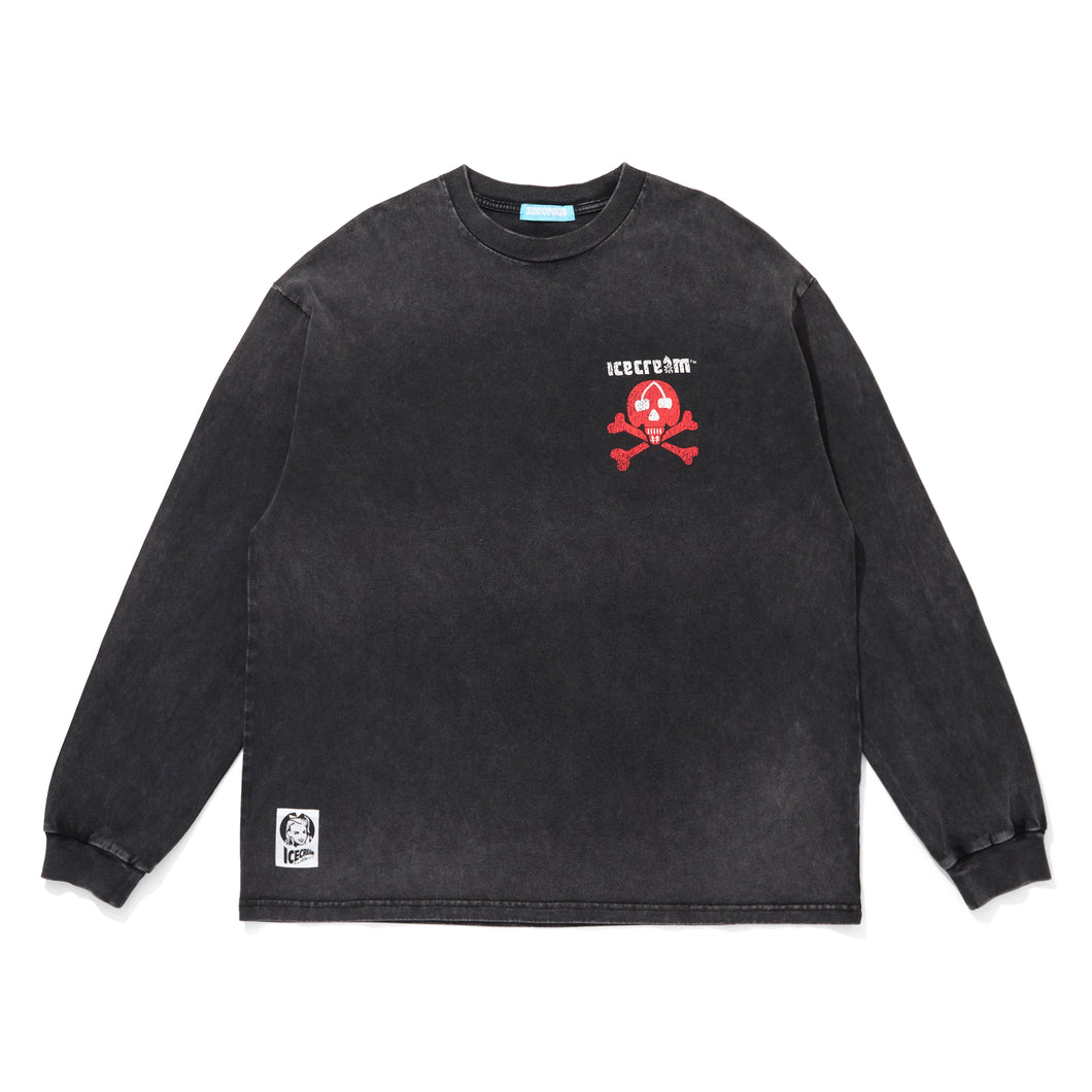 DAMAGED COTTON L/S T-SHIRT_ICECREAM