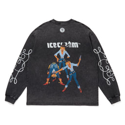 DAMAGED COTTON L/S T-SHIRT_RUNNING DOG – BILLIONAIRE BOYS