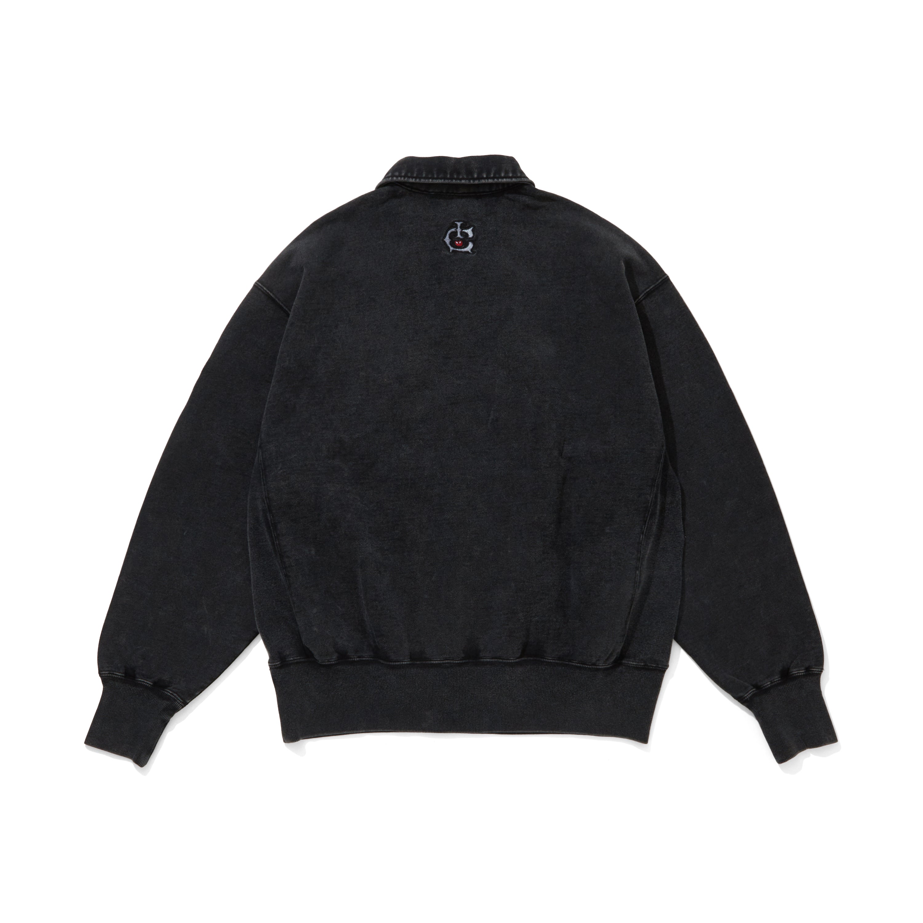 画像をギャラリービューアに読み込む, EMBROIDERED LOGO DAMAGED HAFE ZIP SWEATSHIRT
