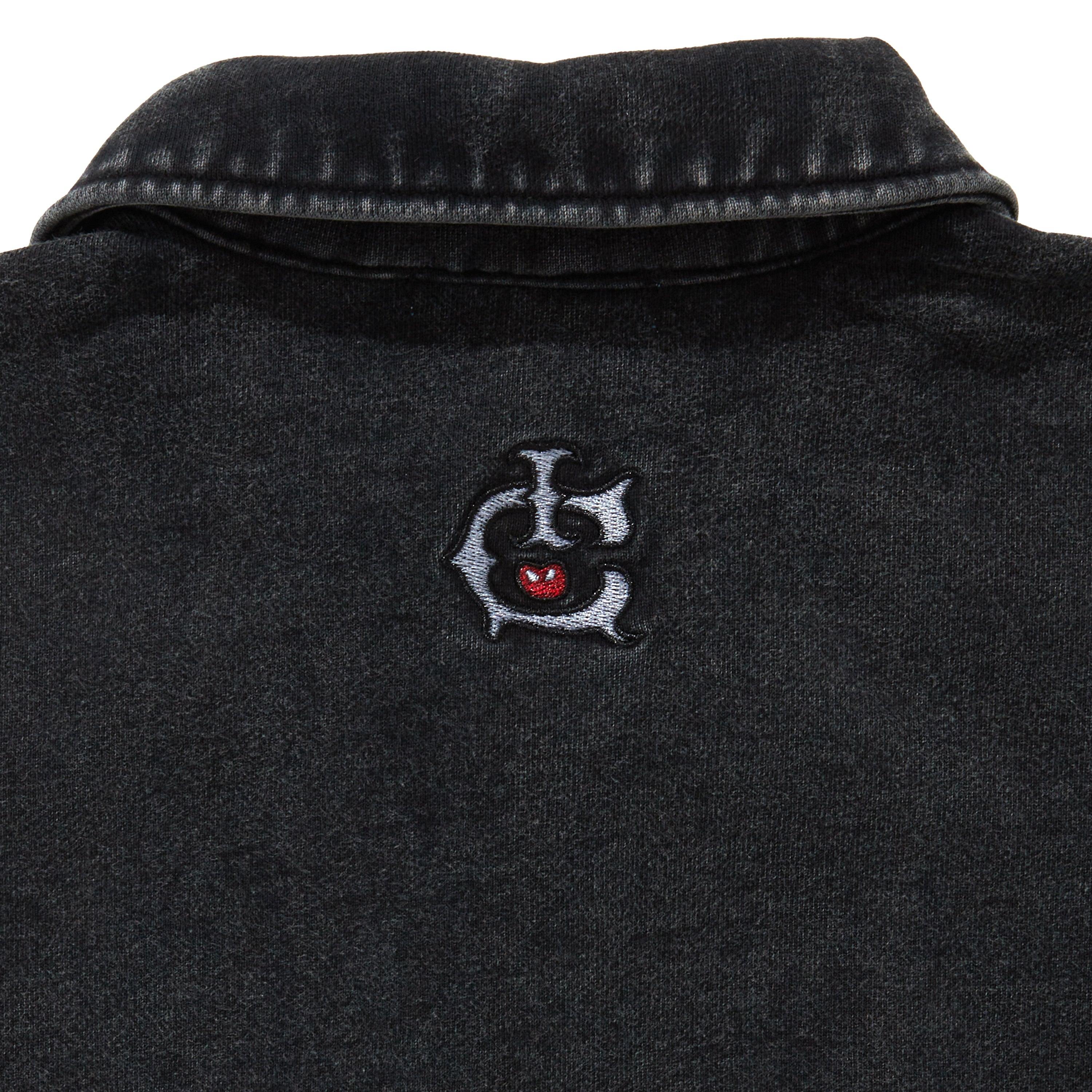 画像をギャラリービューアに読み込む, EMBROIDERED LOGO DAMAGED HAFE ZIP SWEATSHIRT
