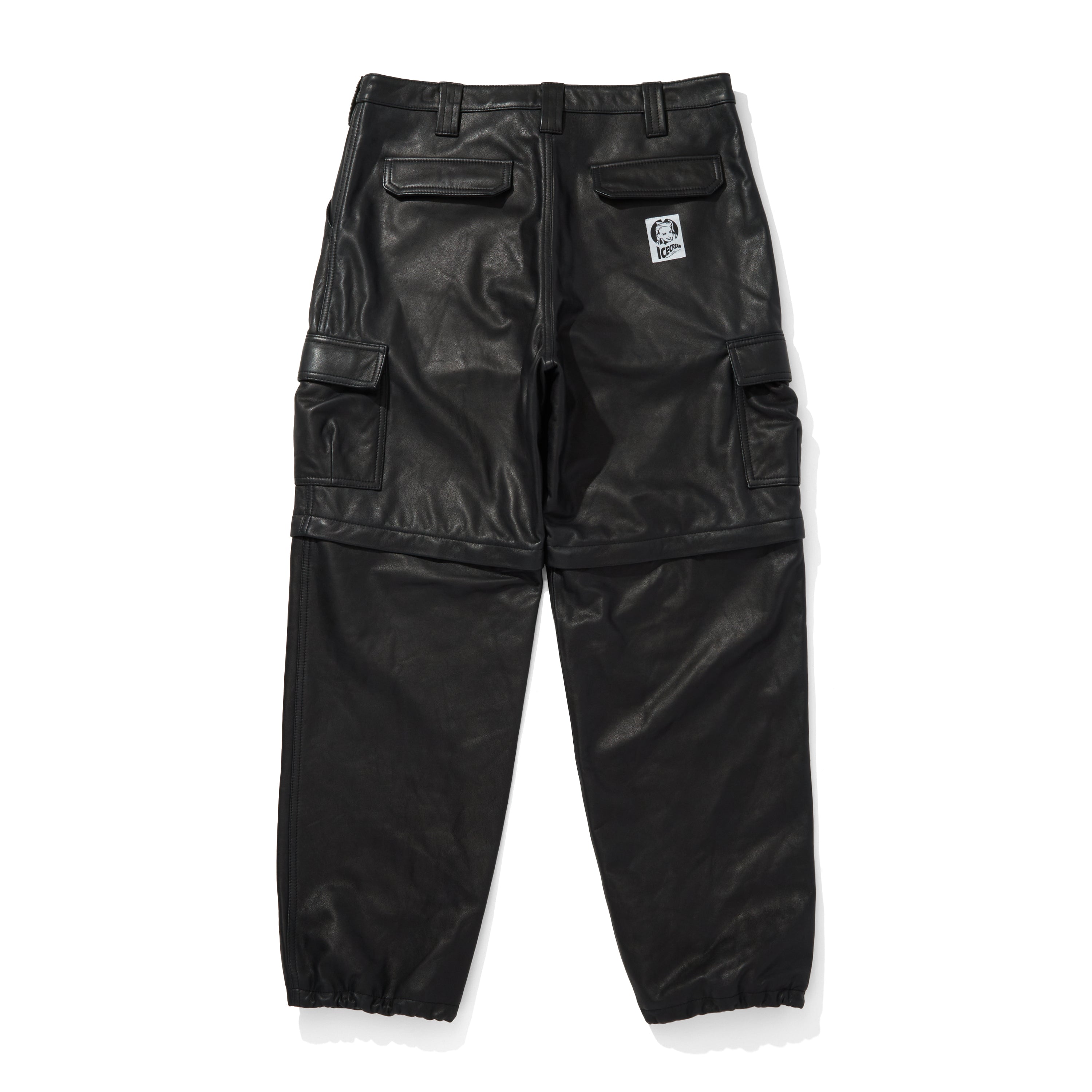Load image into Gallery viewer, APPLIQUE LOGO LEATHER 2WAY CARGO PANTS
