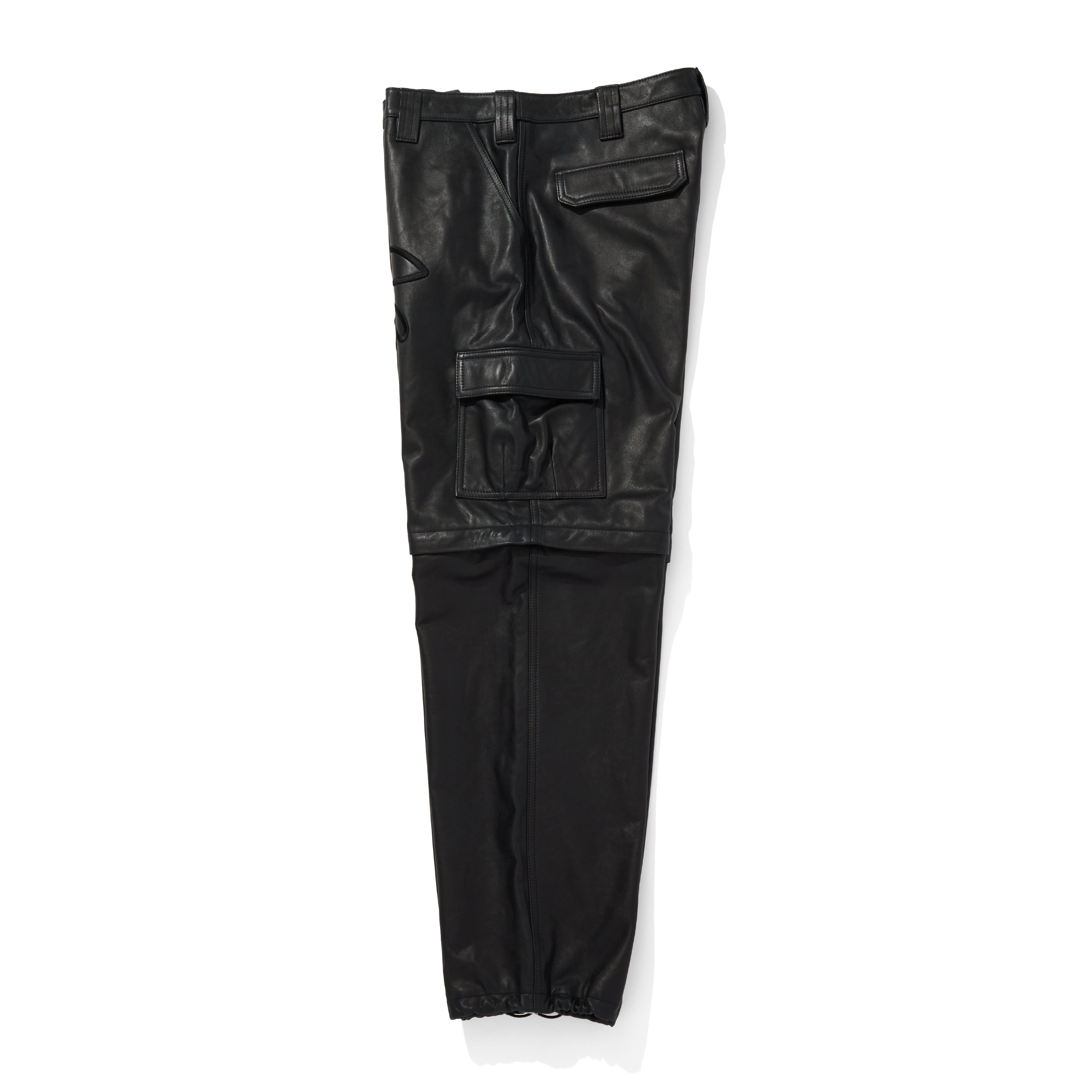Load image into Gallery viewer, APPLIQUE LOGO LEATHER 2WAY CARGO PANTS
